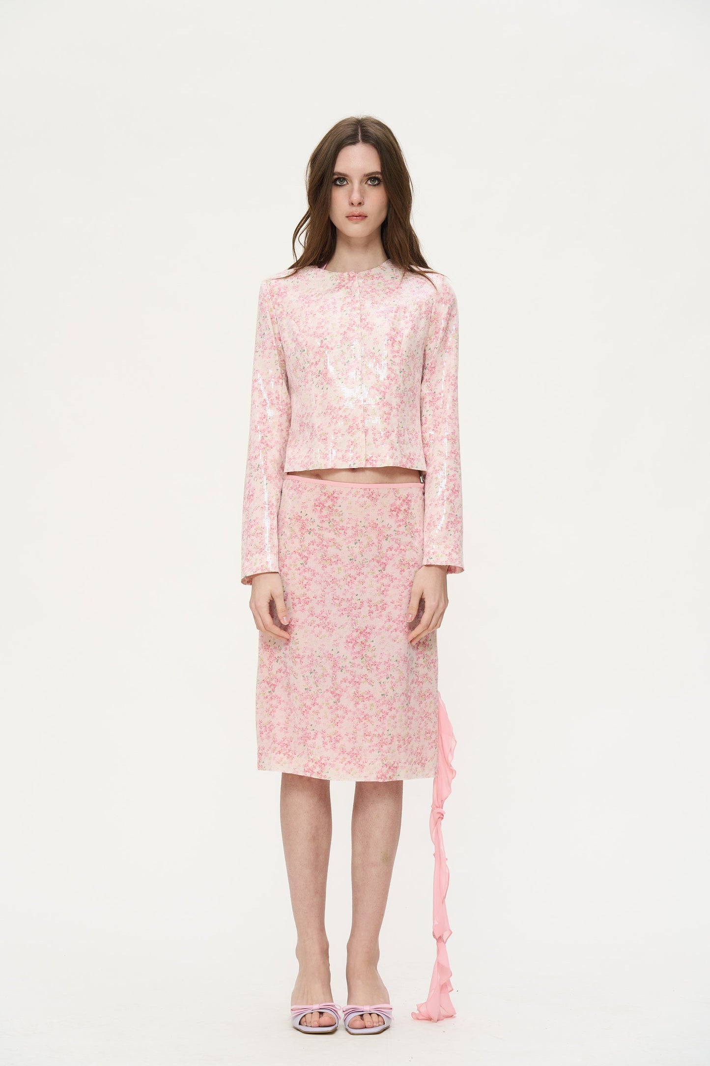 May Sequin Embellished Outwear in Pink