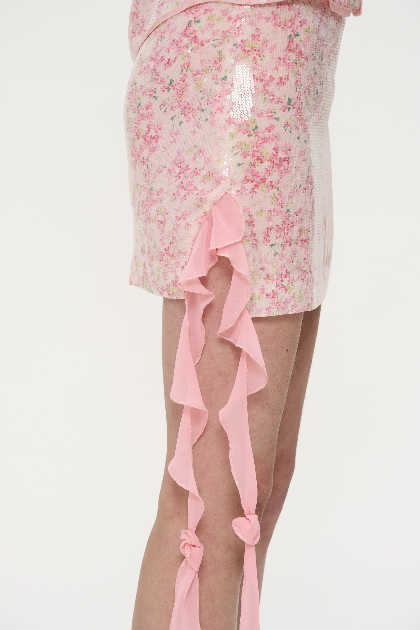 Elsie Sequined Mini Skirt in Pink