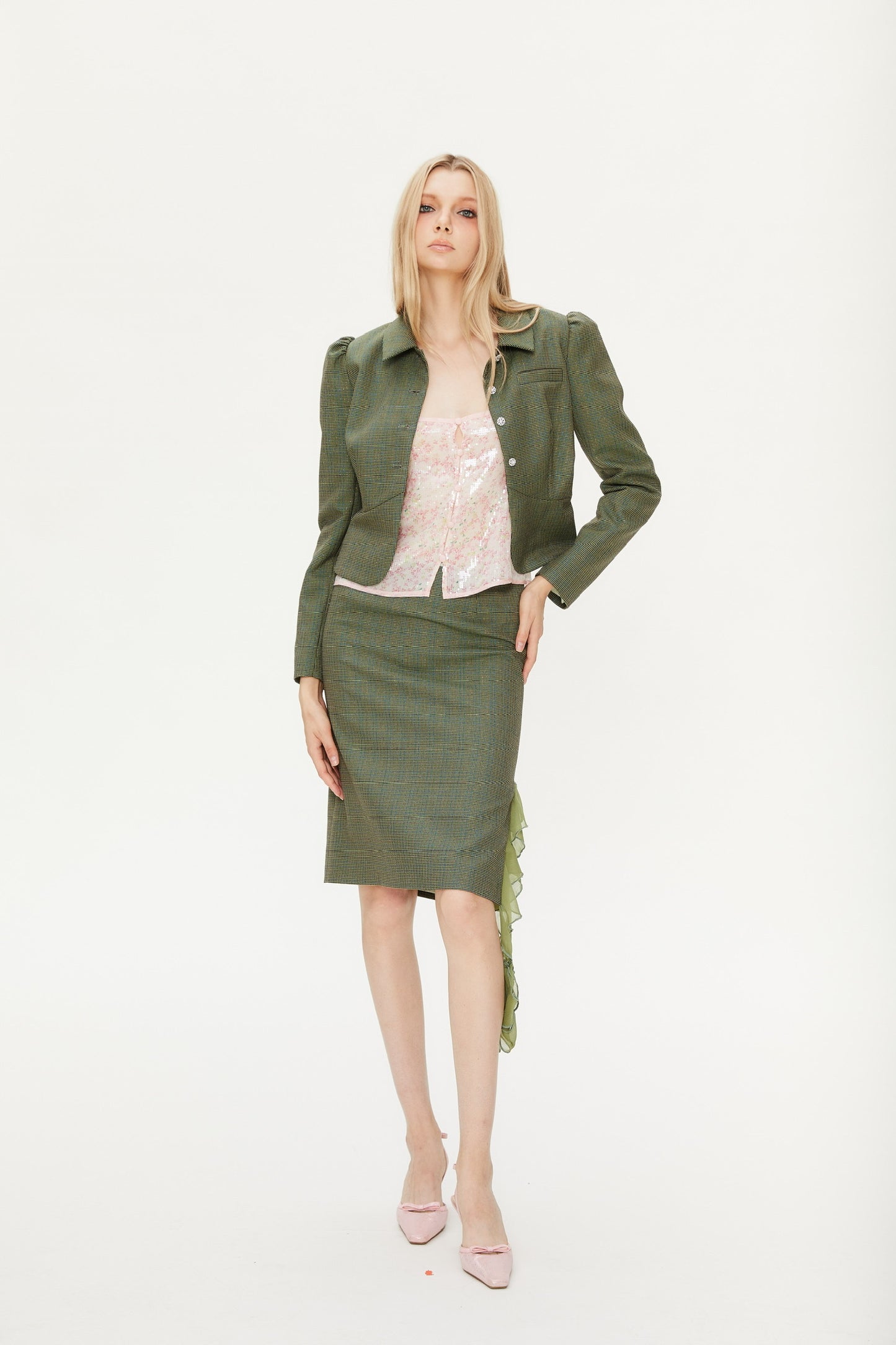 Norma Short Blazer in Green