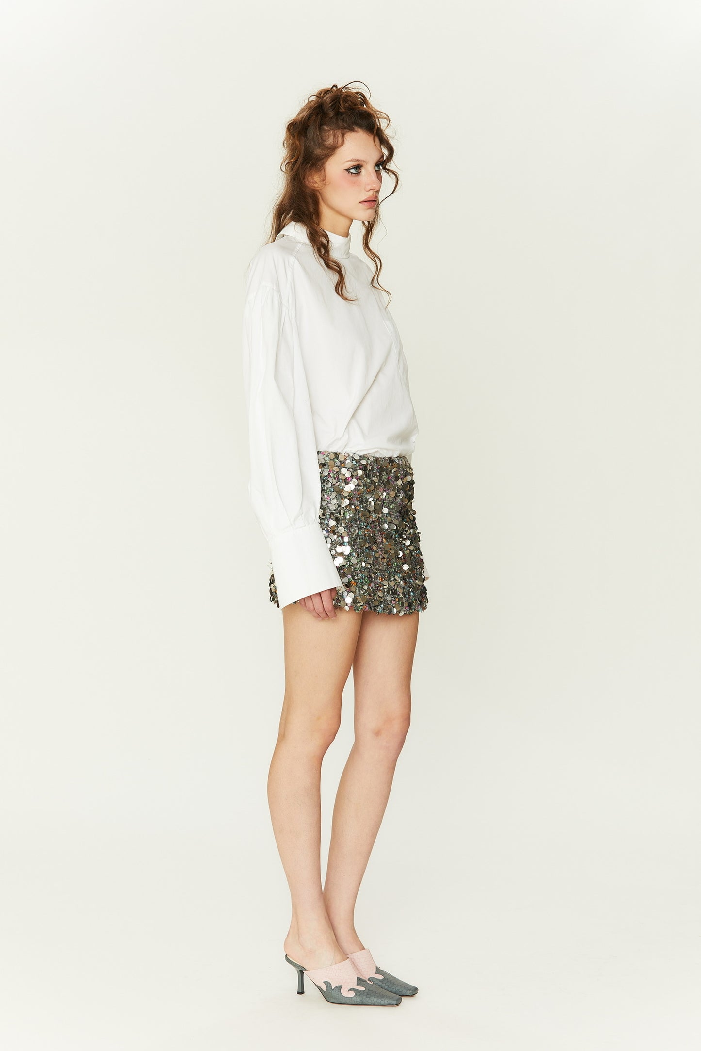 Ida Sequin Tweed Mini Skirt