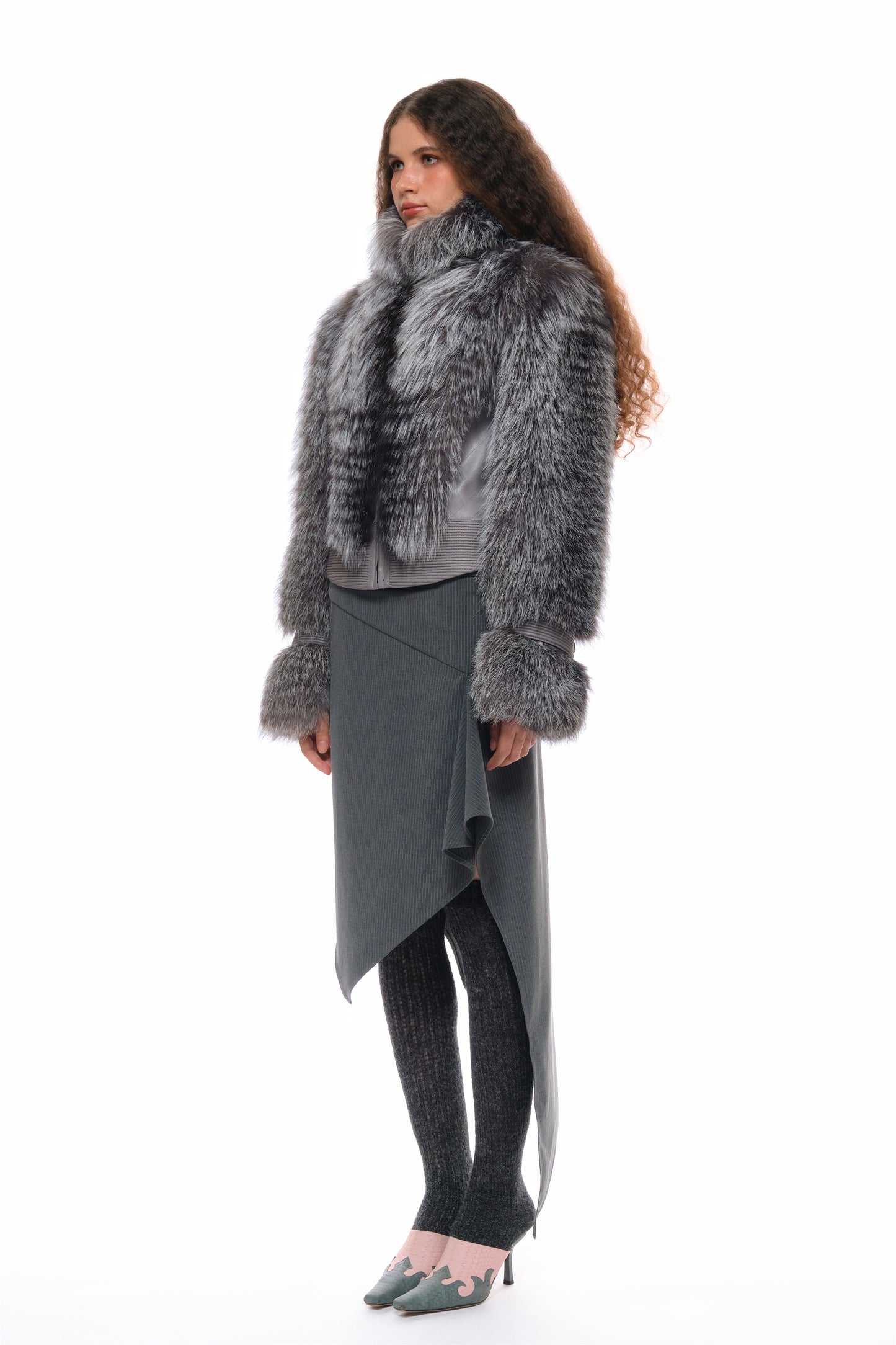 Aspen Stand Collar Fur Coat