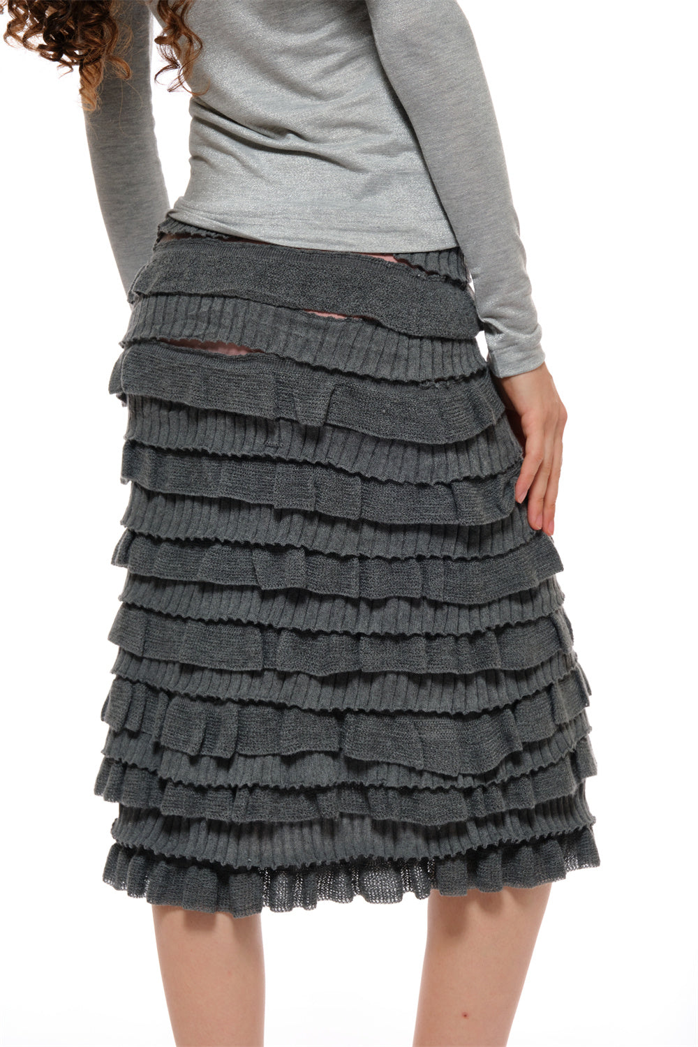 Ray Wool Blend Multi-layer Skirt