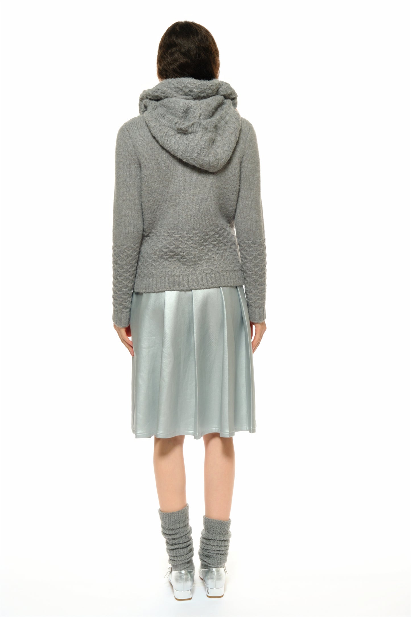 Cora Cashmere Knit Sweater in Gray