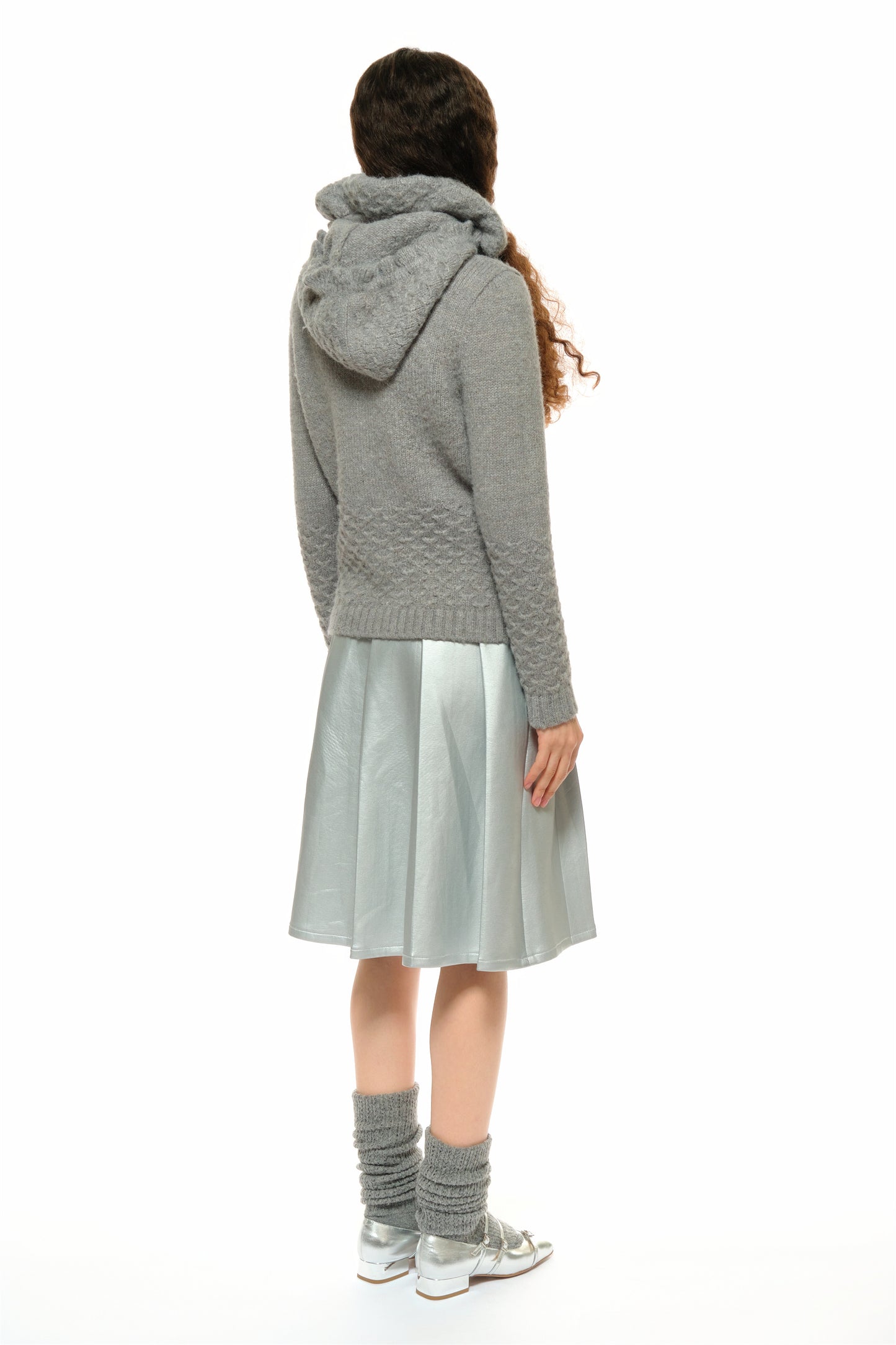 Cora Cashmere Knit Sweater in Gray