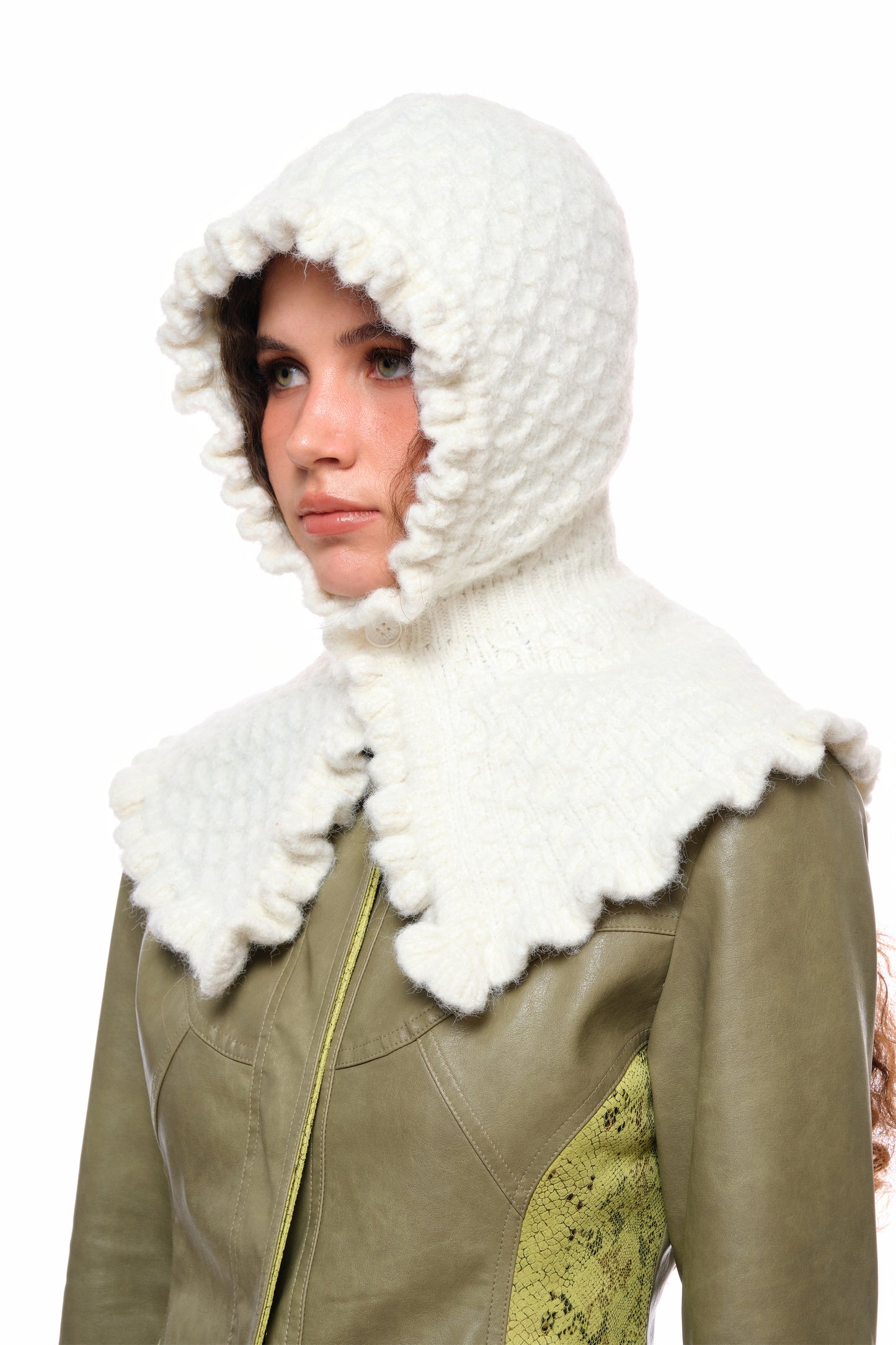 Sage Balaclava Hat in White