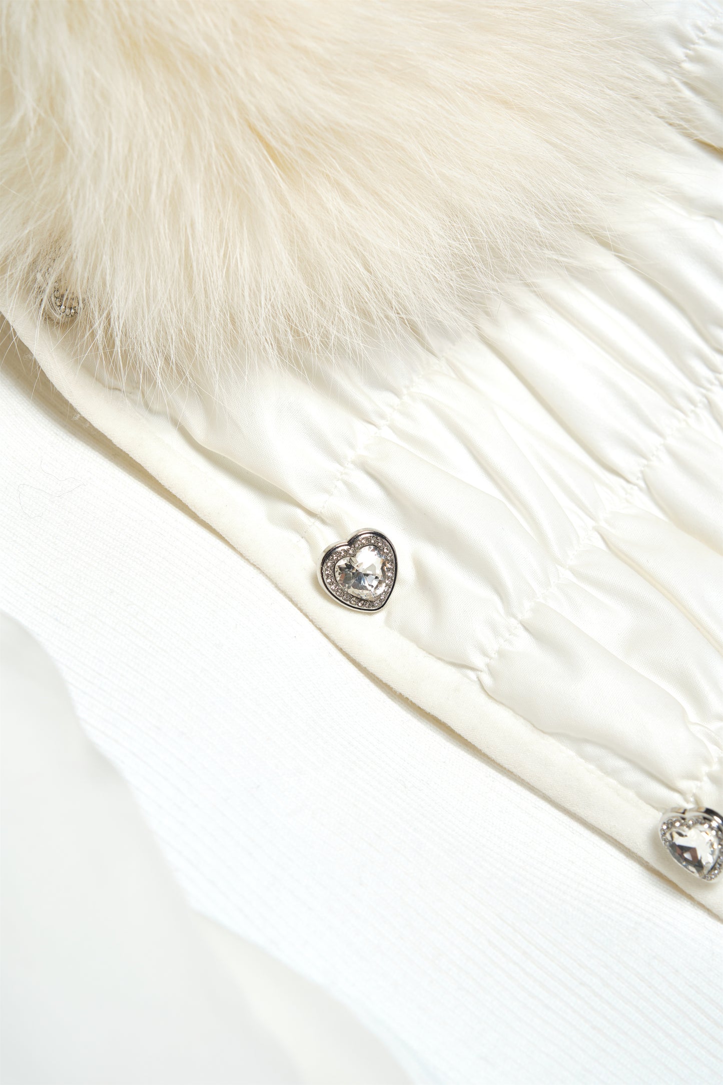 Erica Fox Fur-Trimmed Cotton Jacket in White