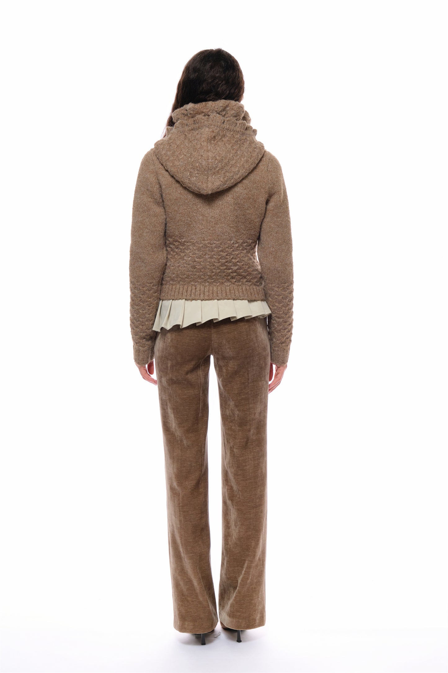 Cora Cashmere Knit Sweater in Brown