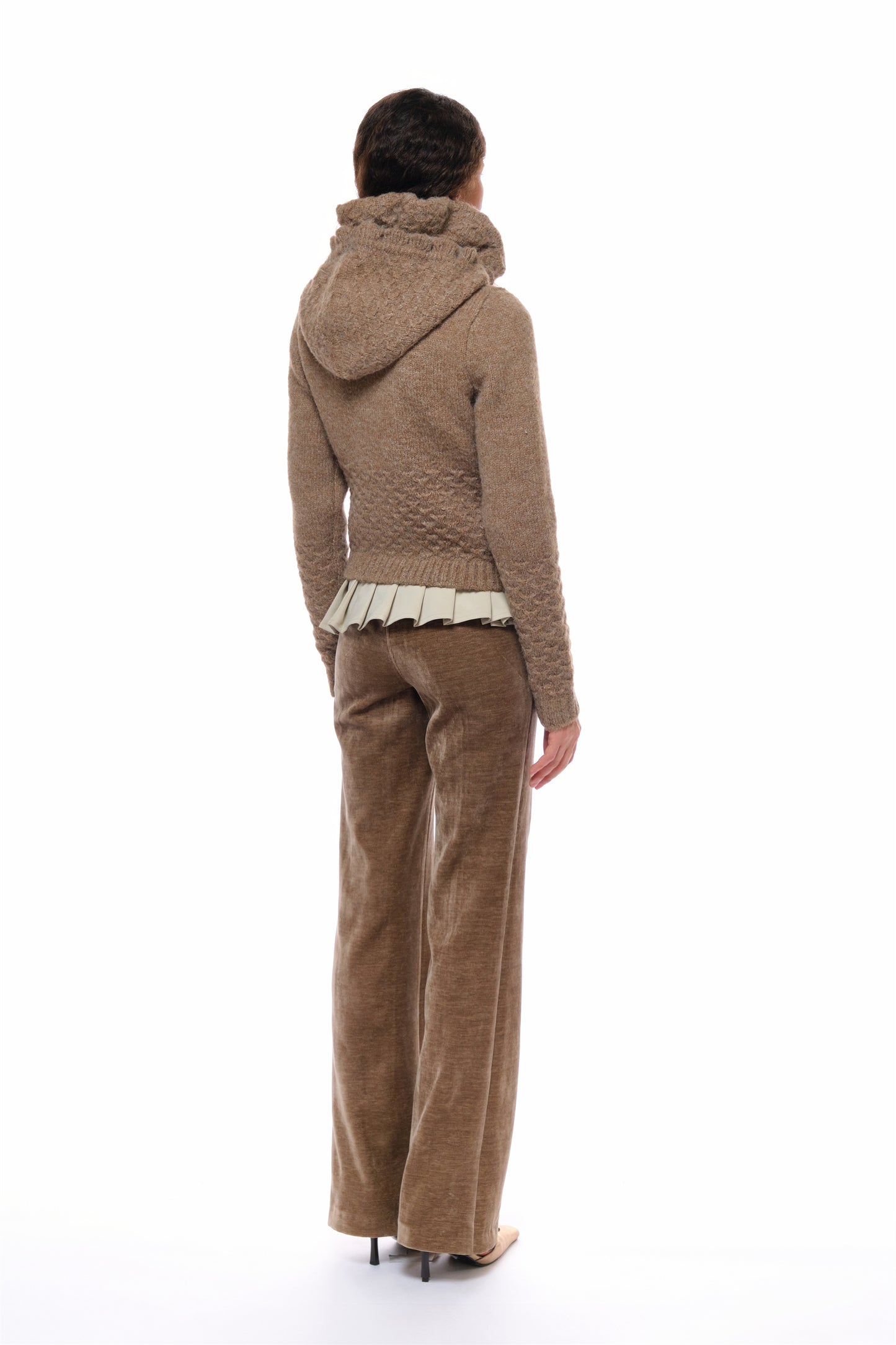 Cora Cashmere Knit Sweater in Brown