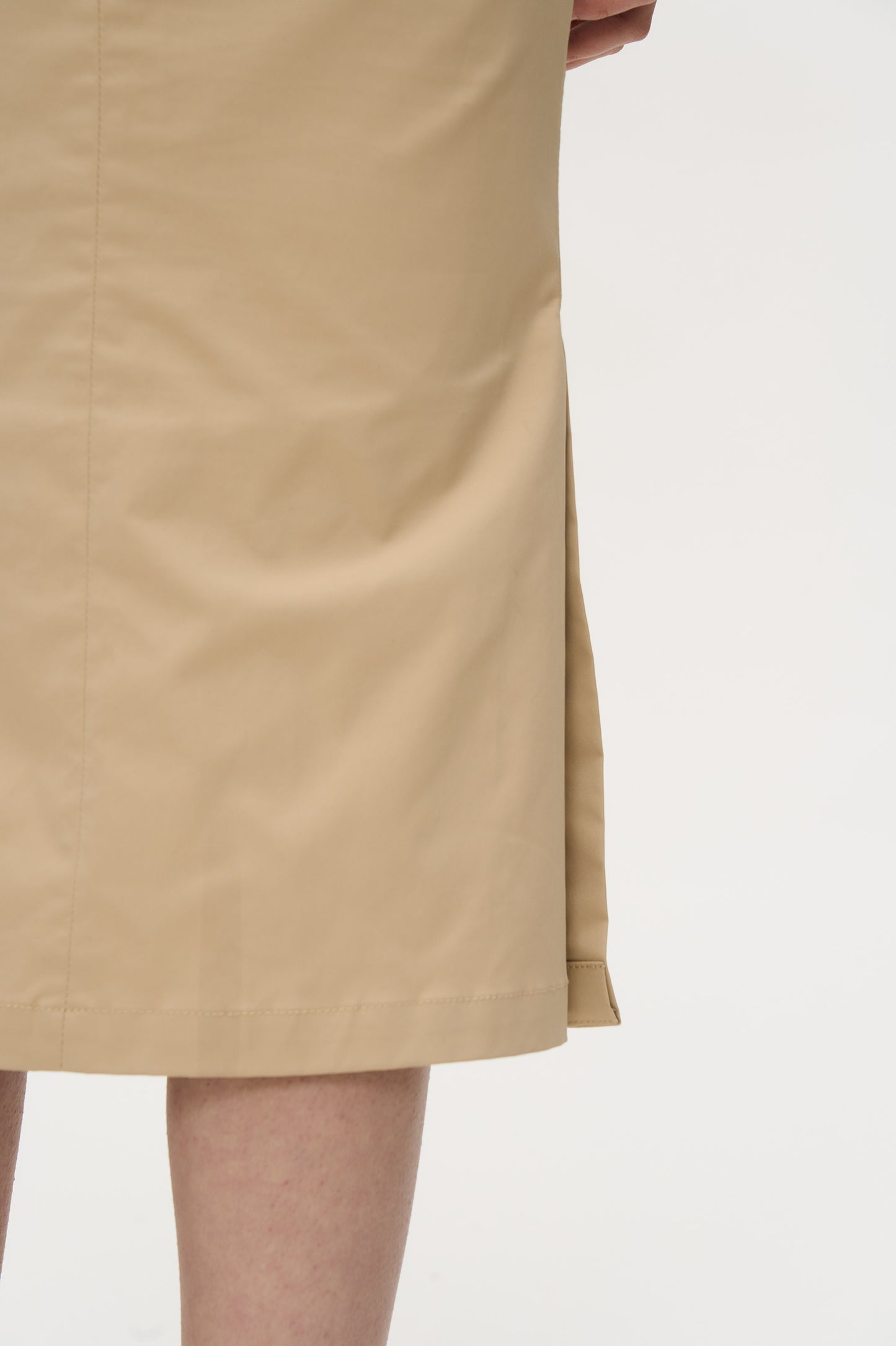 Kobi Double Slit Casual Skirt in Khaki