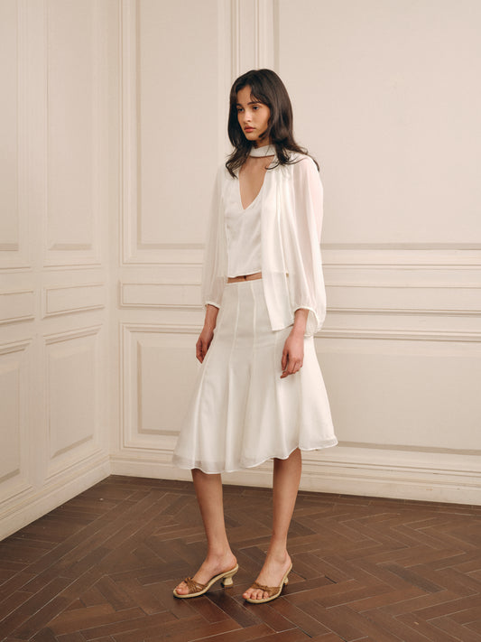 Airflow Chiffon Skirt-Sandstone