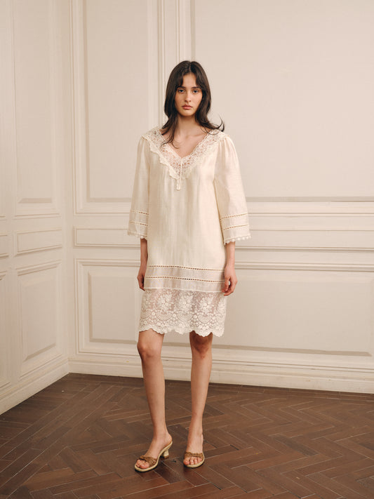 Alma Lace Cotton Blouse
