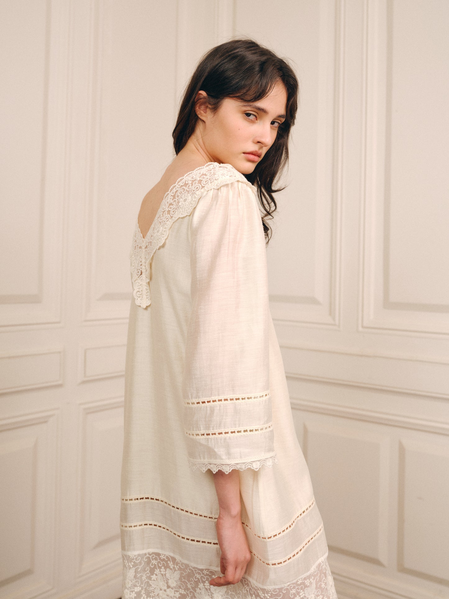 Alma Lace Cotton Blouse