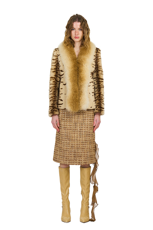 Regina Leopard Print  Fur Coat