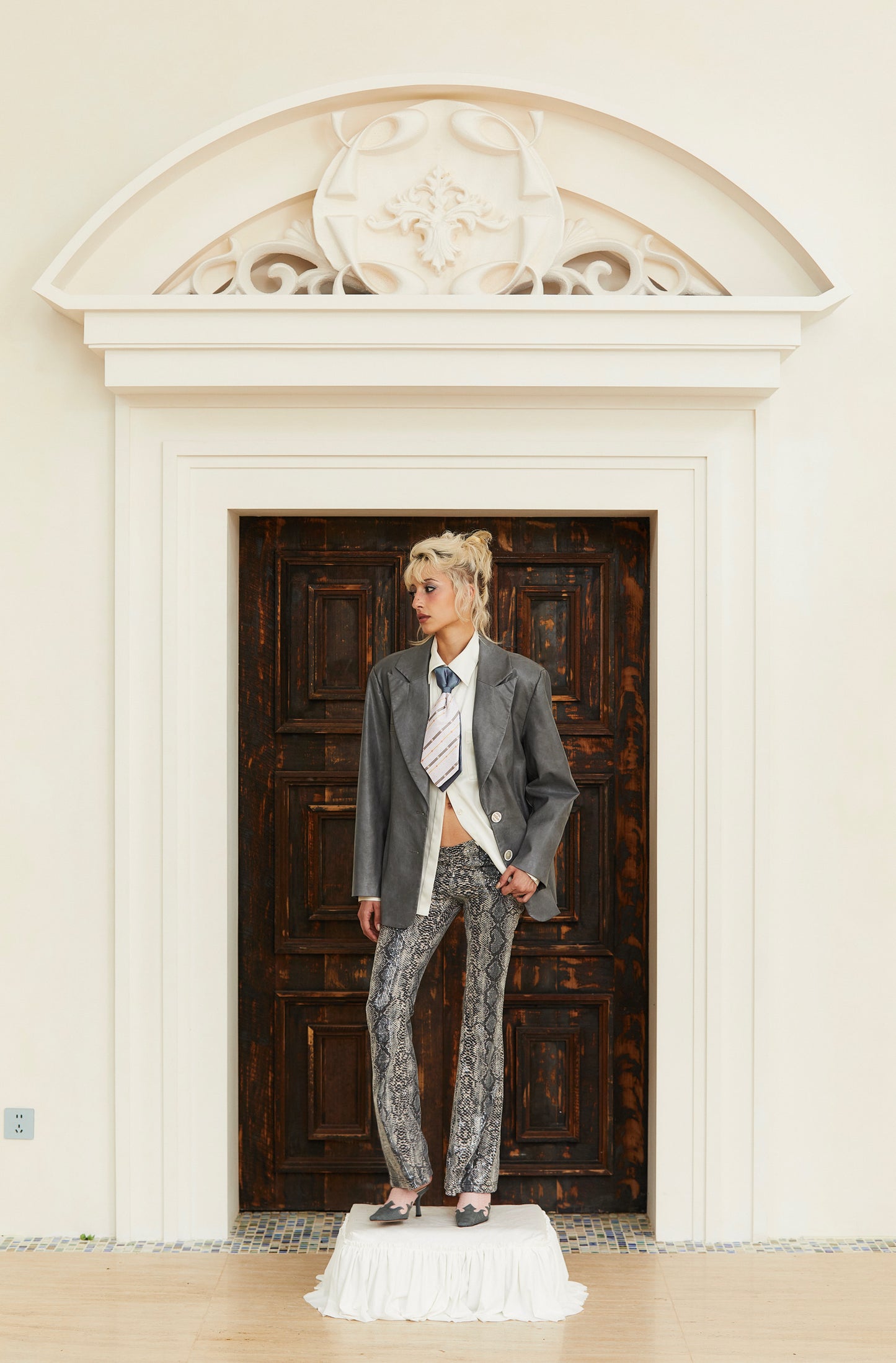 Bianca Lether Suit in Gray