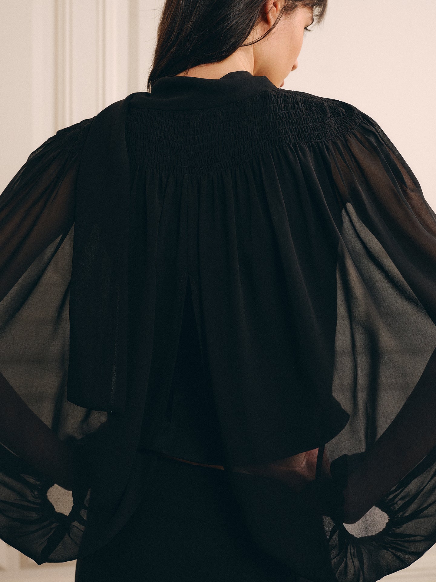 Isola Sheer Top-Black