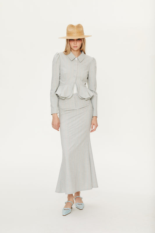 Nelly Basic Maxi Skirt in Gray
