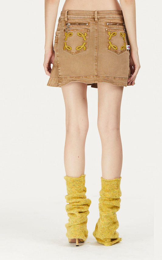 Fuzzy Knit Leg Warmer in Yellow