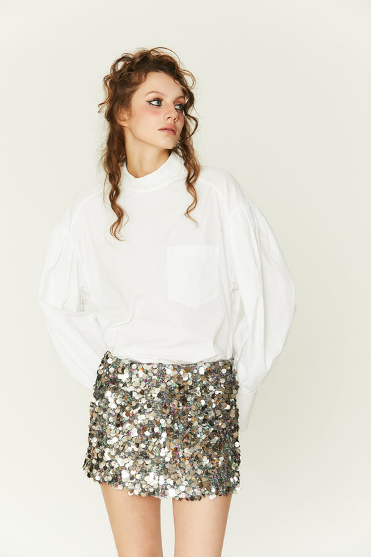 Ida Sequin Tweed Mini Skirt