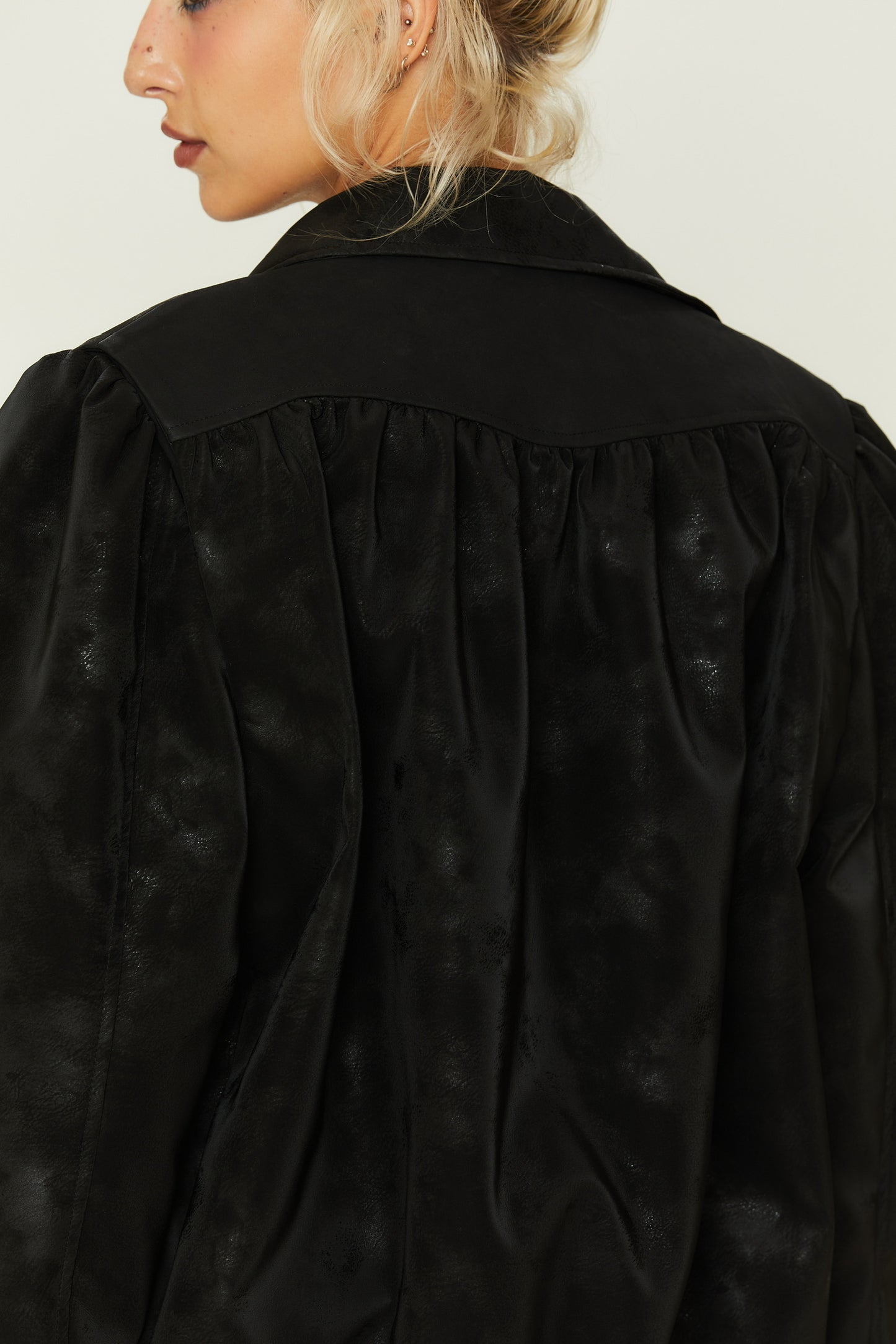 Cara Silky Velvet Fur Jacket in Black