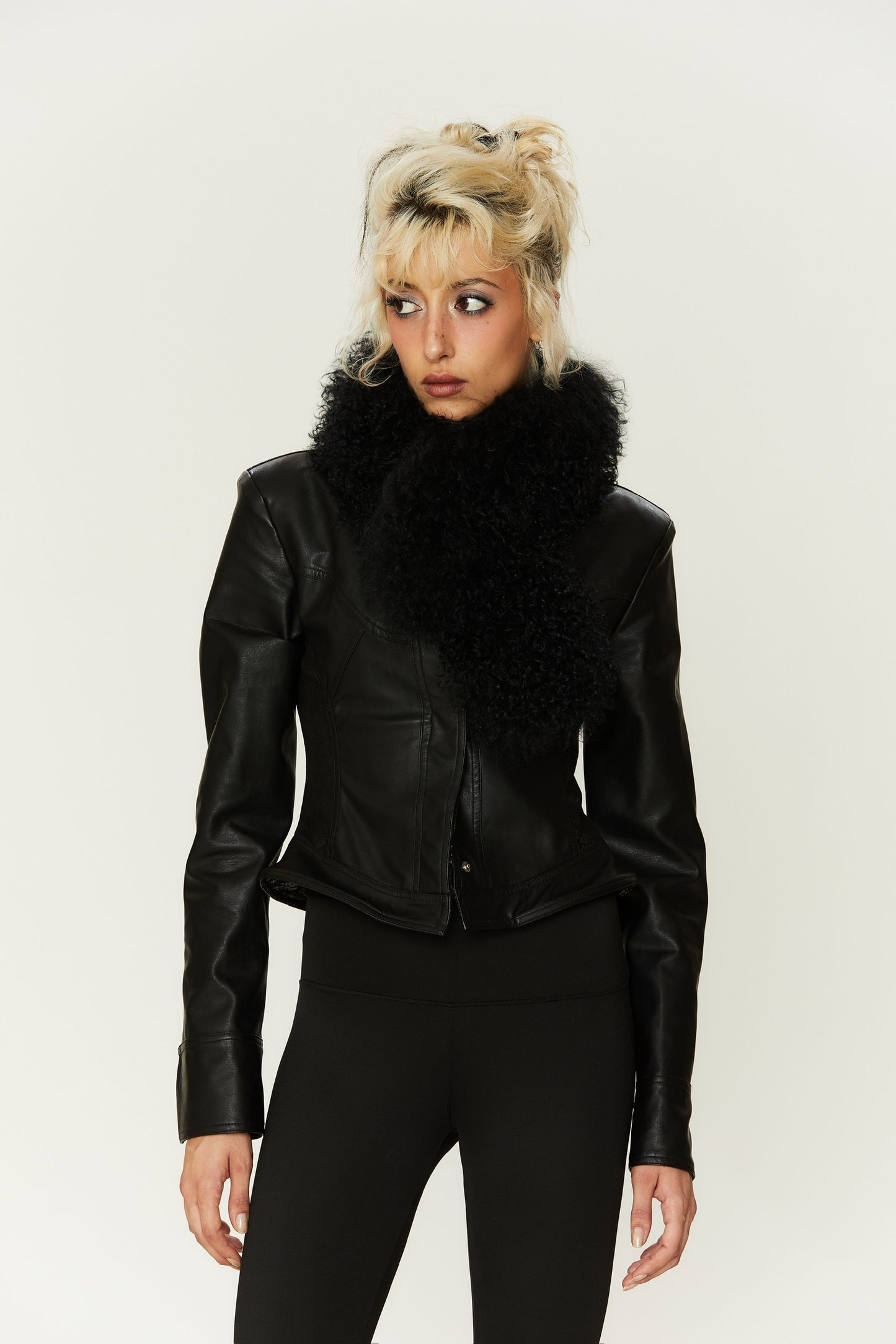 Freja Leather Jacket in Black