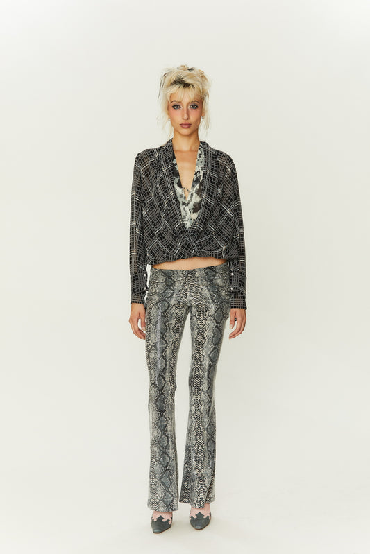 Yala Sequined Flared Pants in Gray