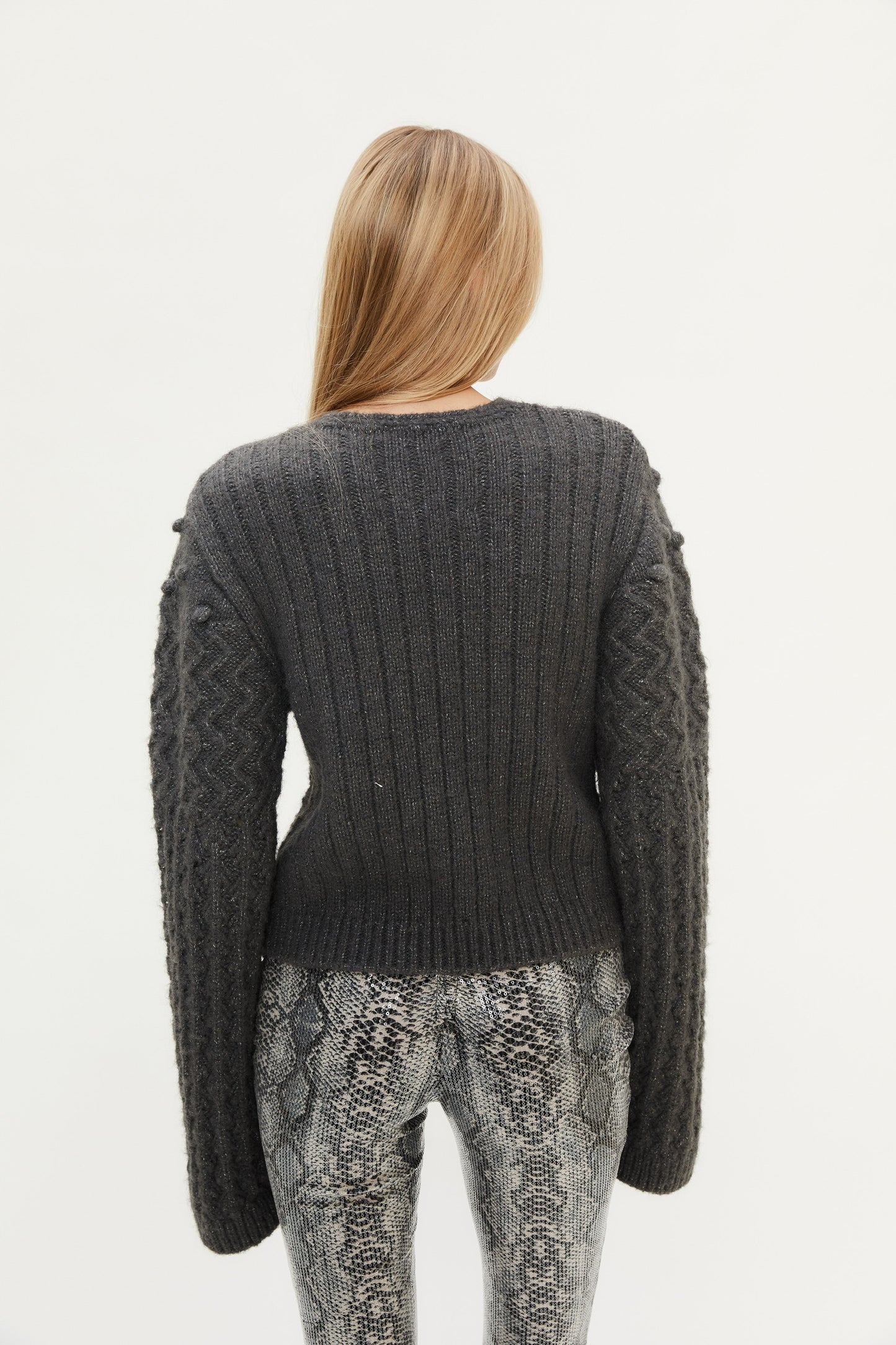 Collin Knit Sweater Cardigan in Gray