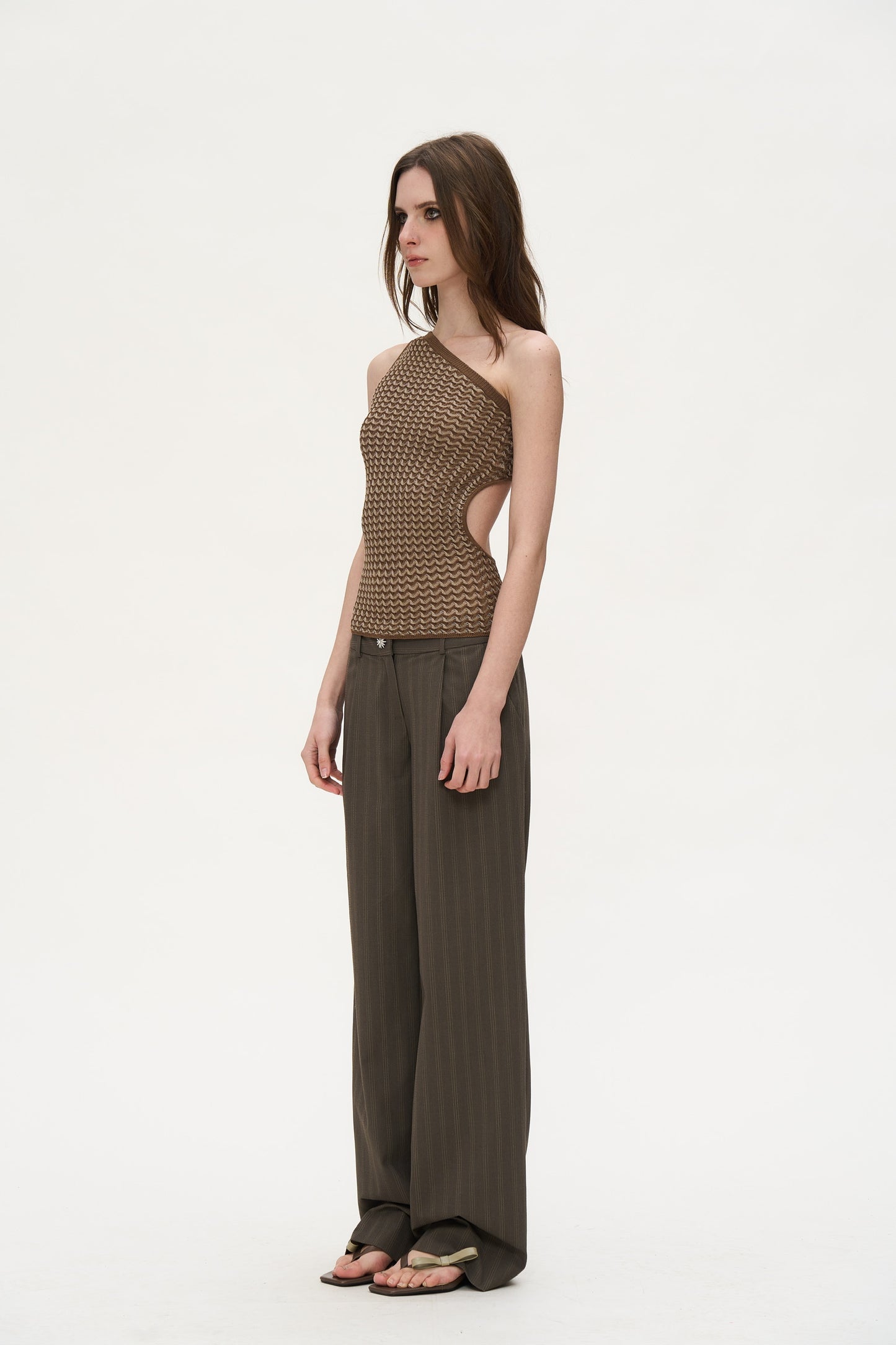 Junie Backless Knit Top in Toffee