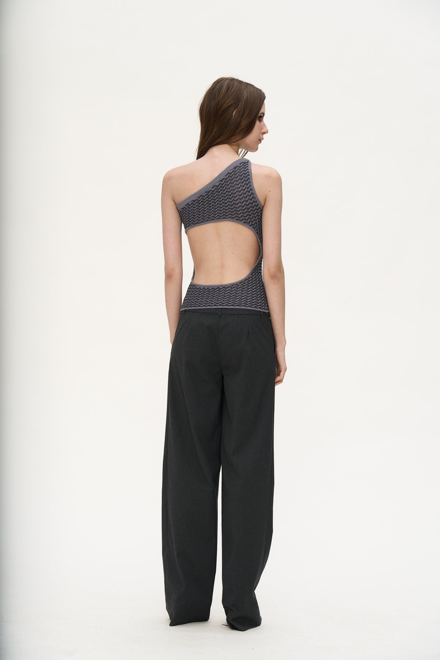Junie Backless Knit Top in Gray