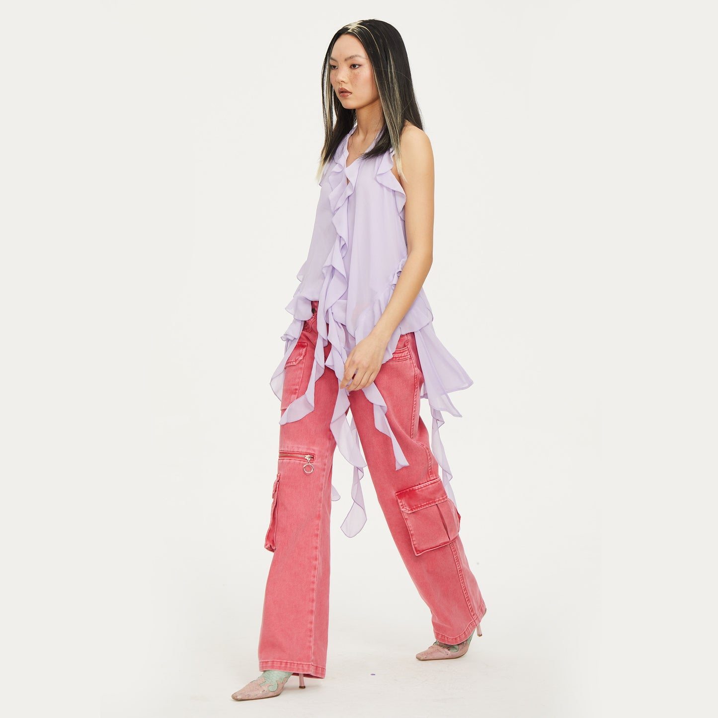 Edith Low-rise Pants in Pink