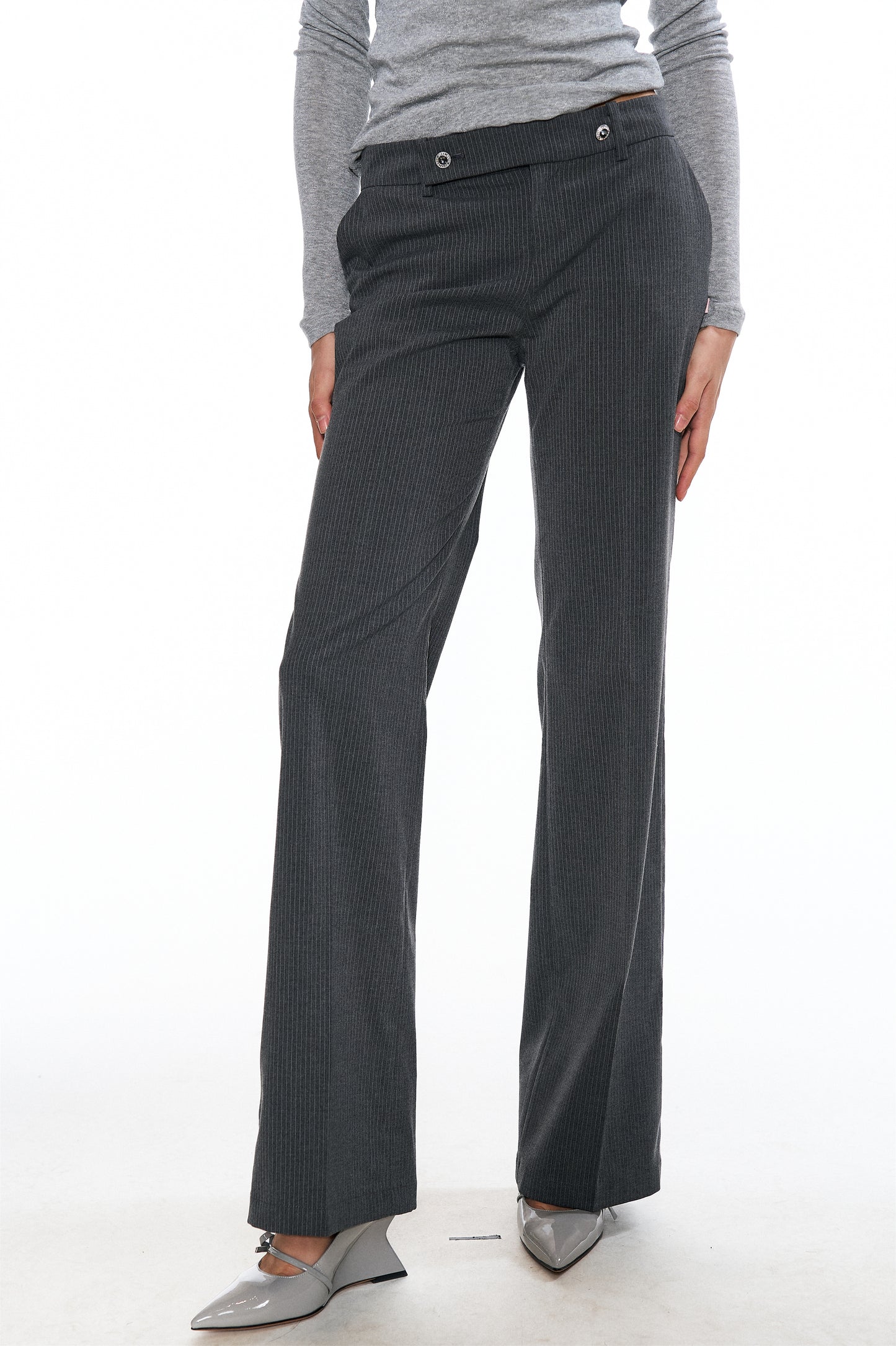 Helen Stripe Straight-Leg Trousers