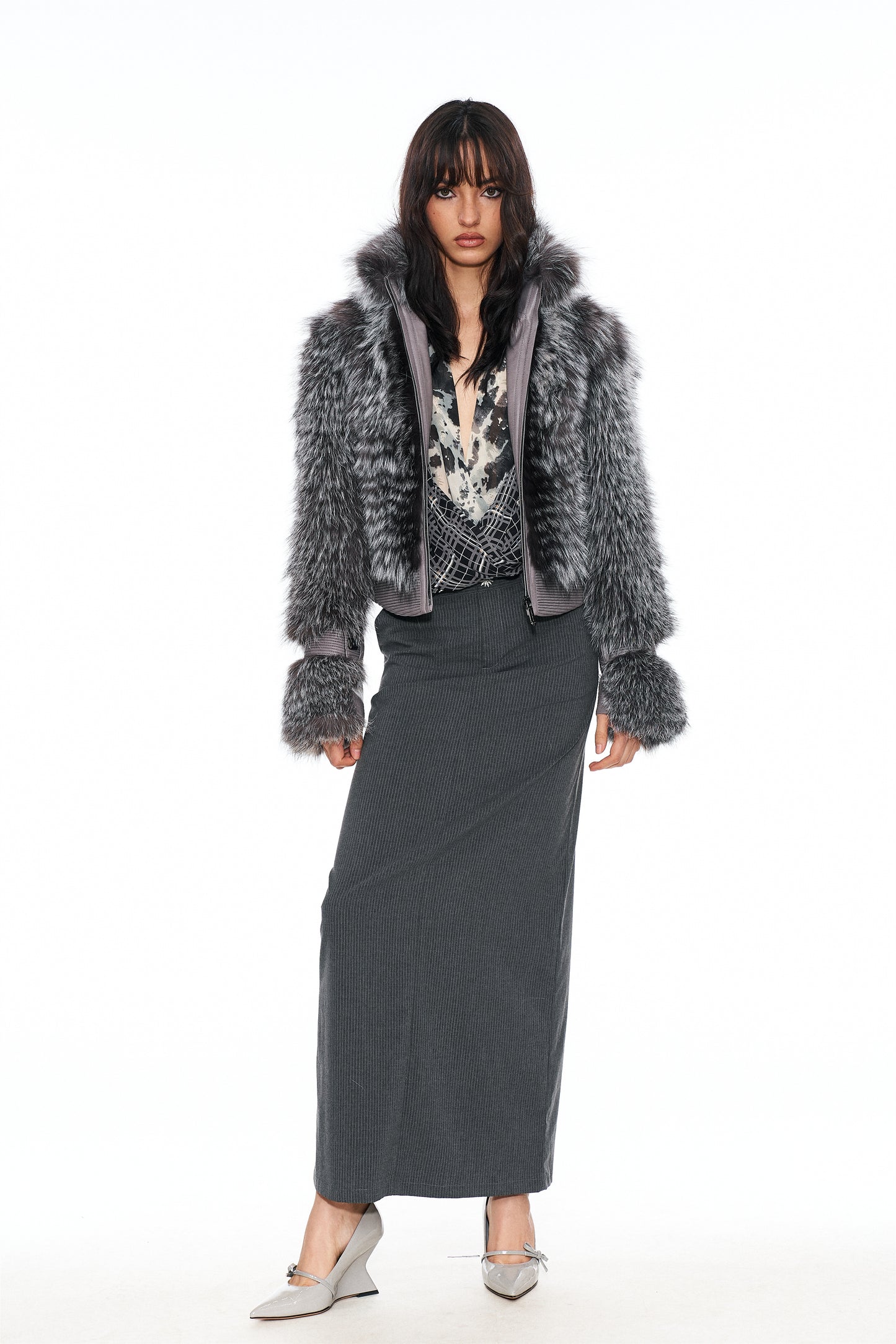 Aspen Stand Collar Fur Coat