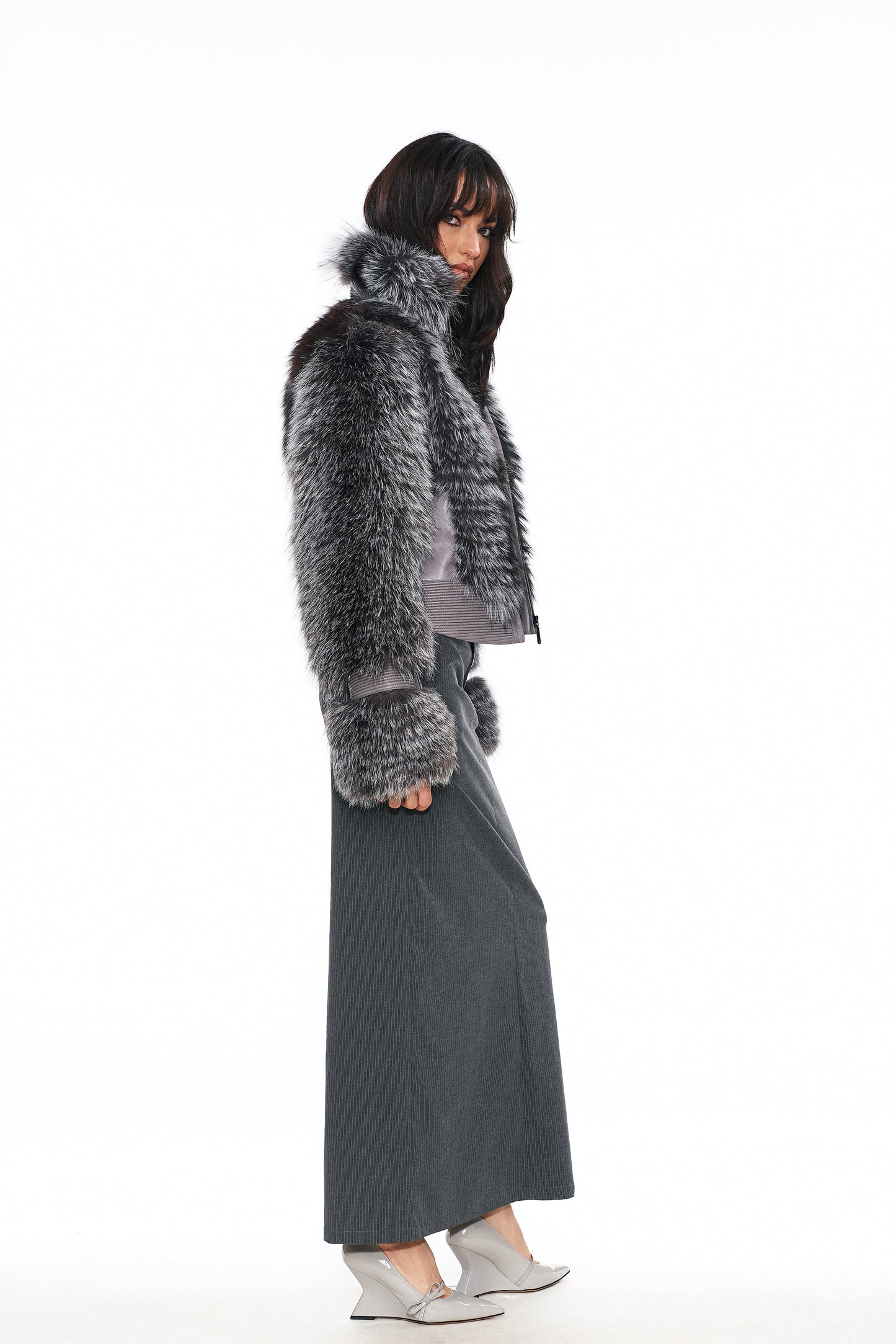 Aspen Stand Collar Fur Coat