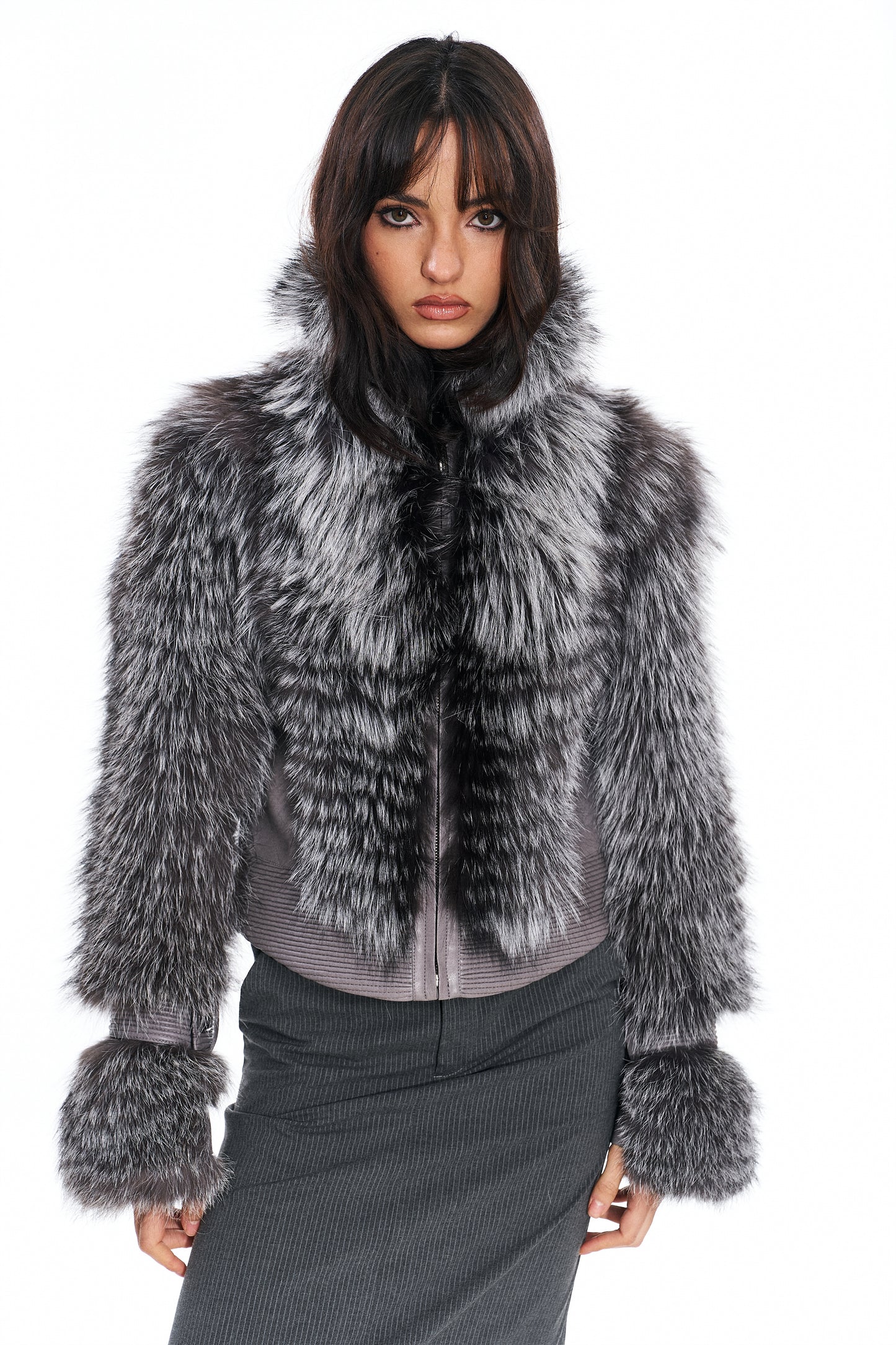 Aspen Stand Collar Fur Coat