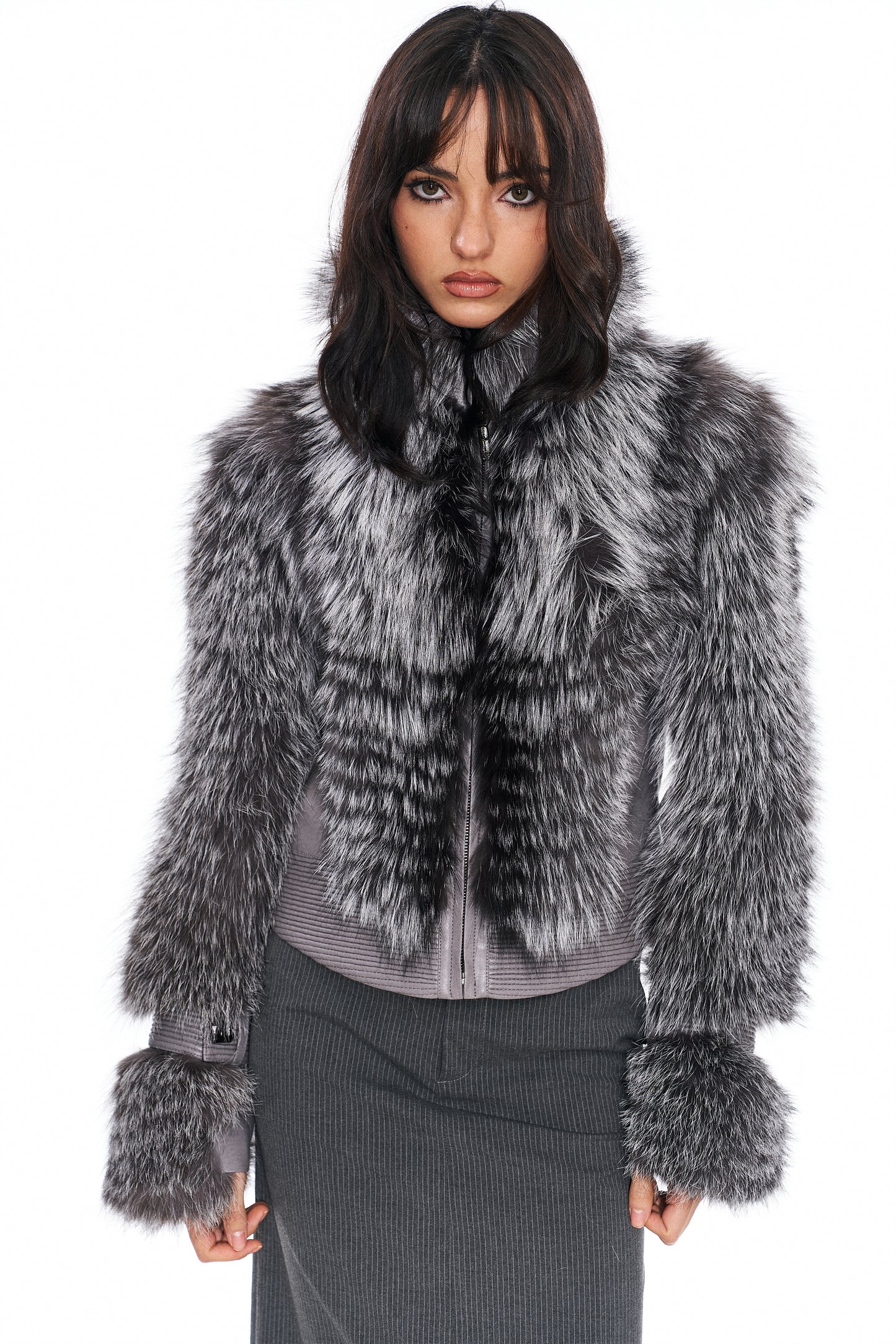 Aspen Stand Collar Fur Coat