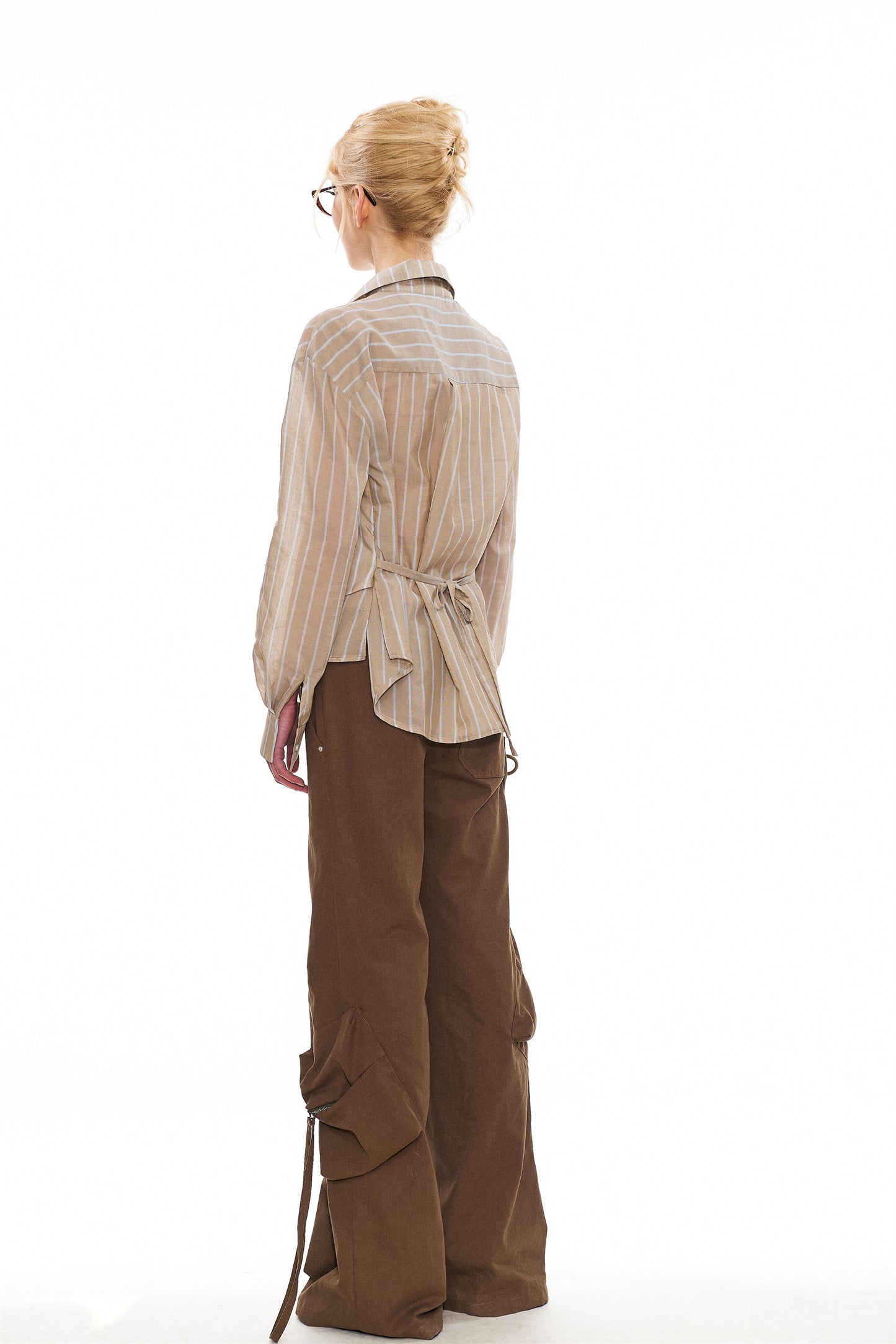 Lee Layered Vest Stripe Shirt in Brown