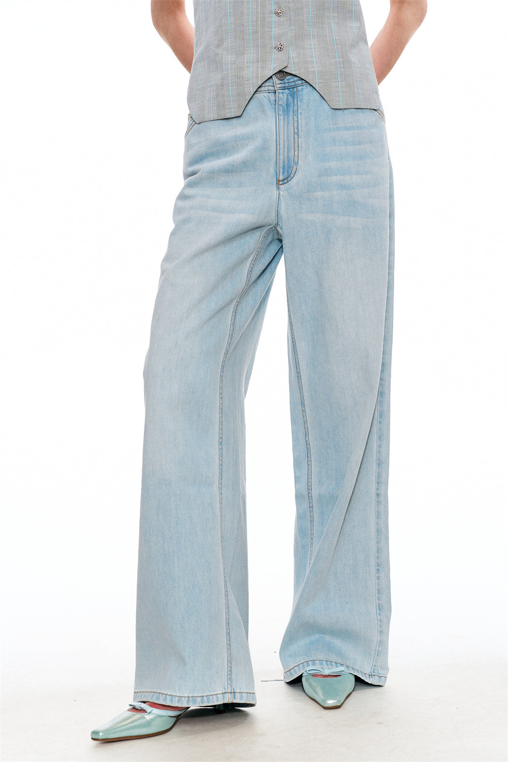 Alyssa Wide-Leg Denim Pants