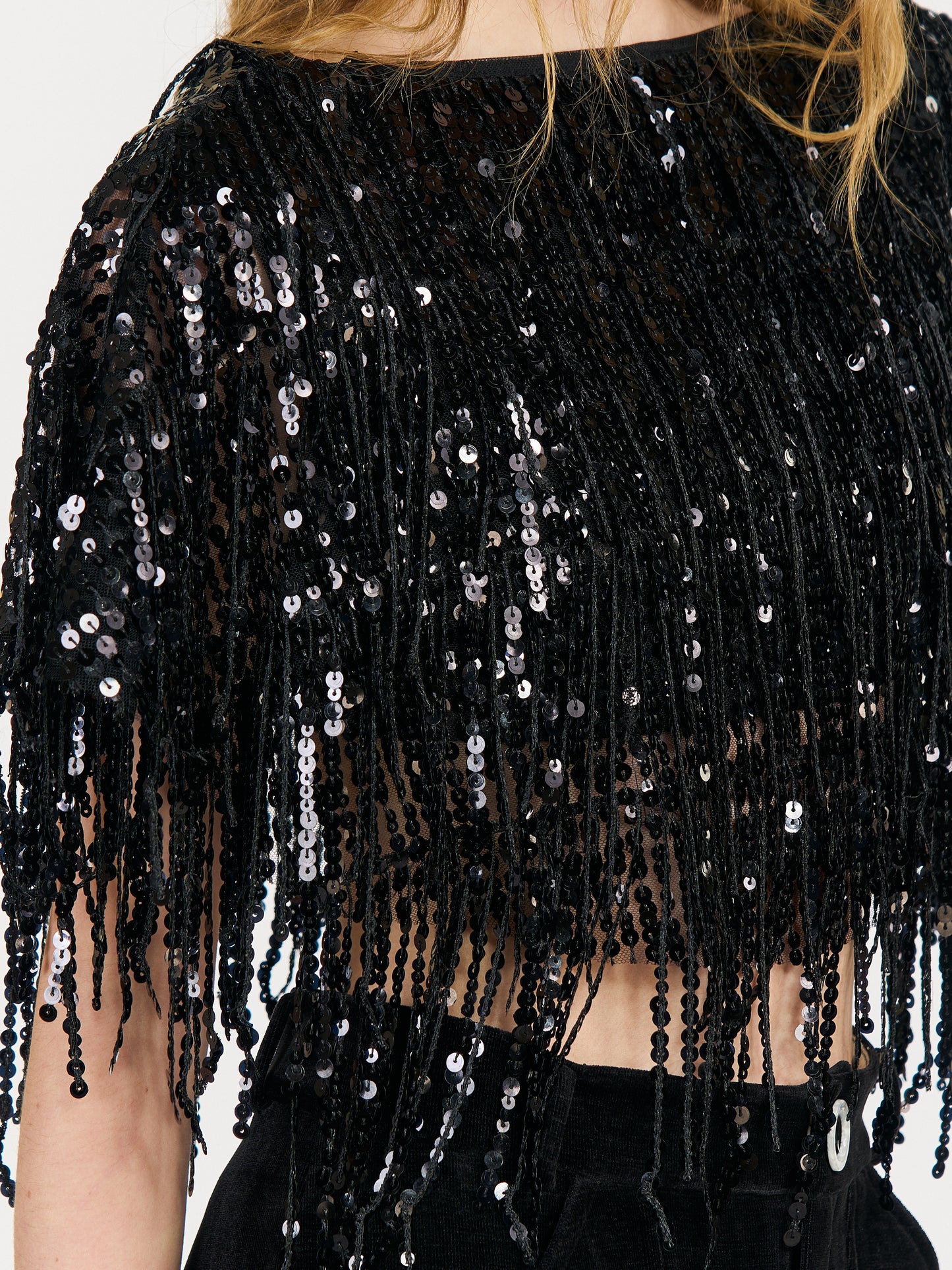 Kylie Reversible Sequin Cape