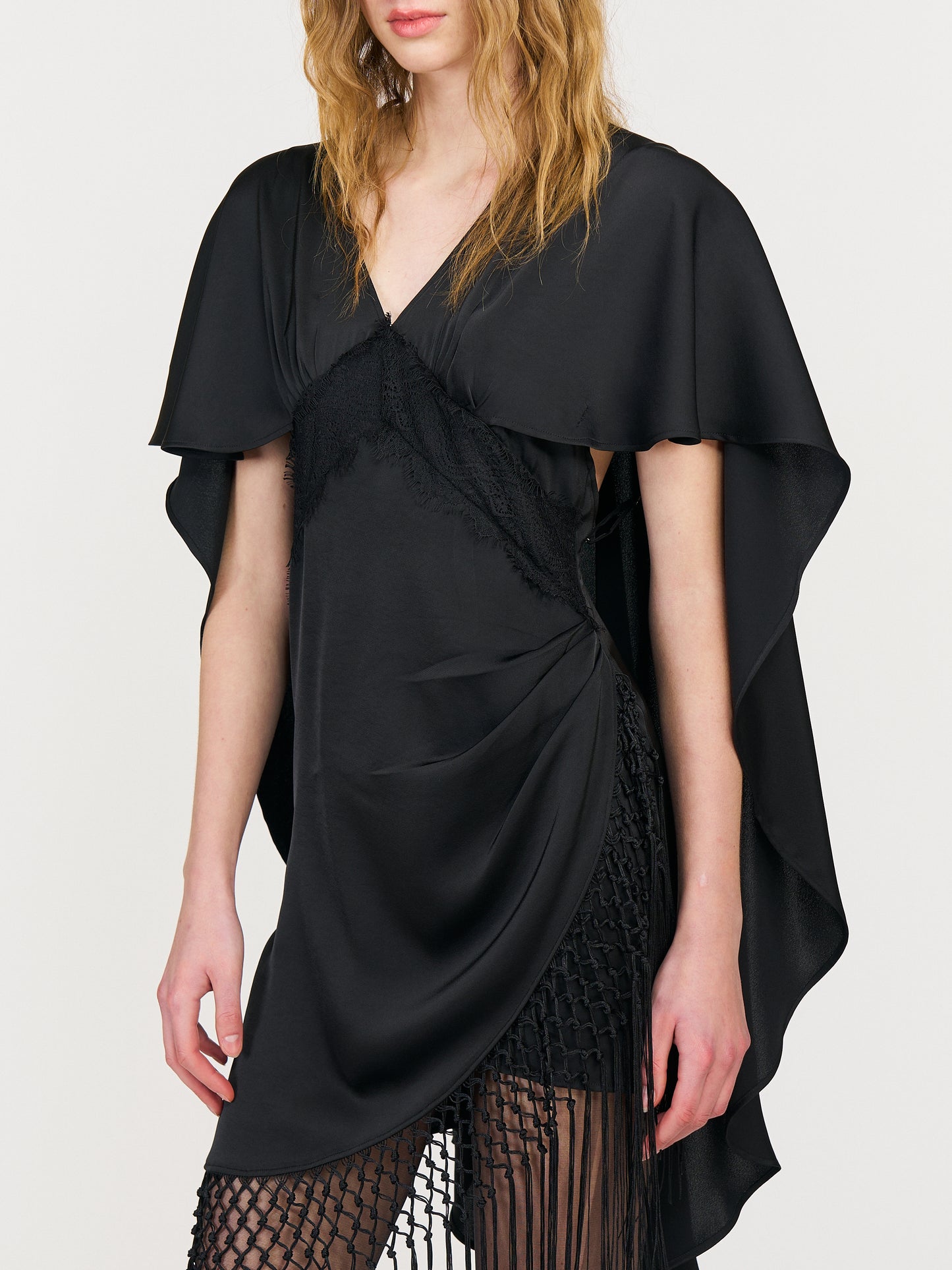 Hazel Cape-Style Tassel Dress