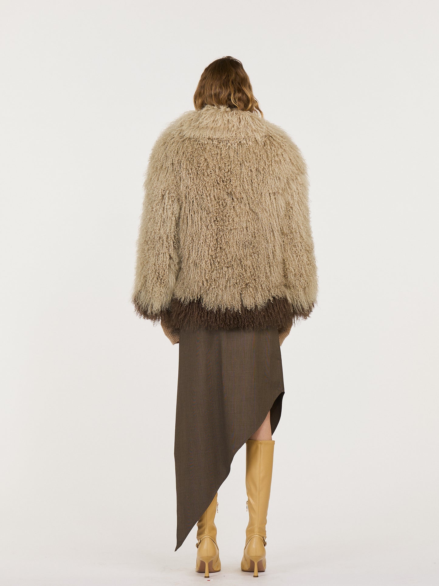 Zanna Two Colors Mongonlian fur Loose Coat