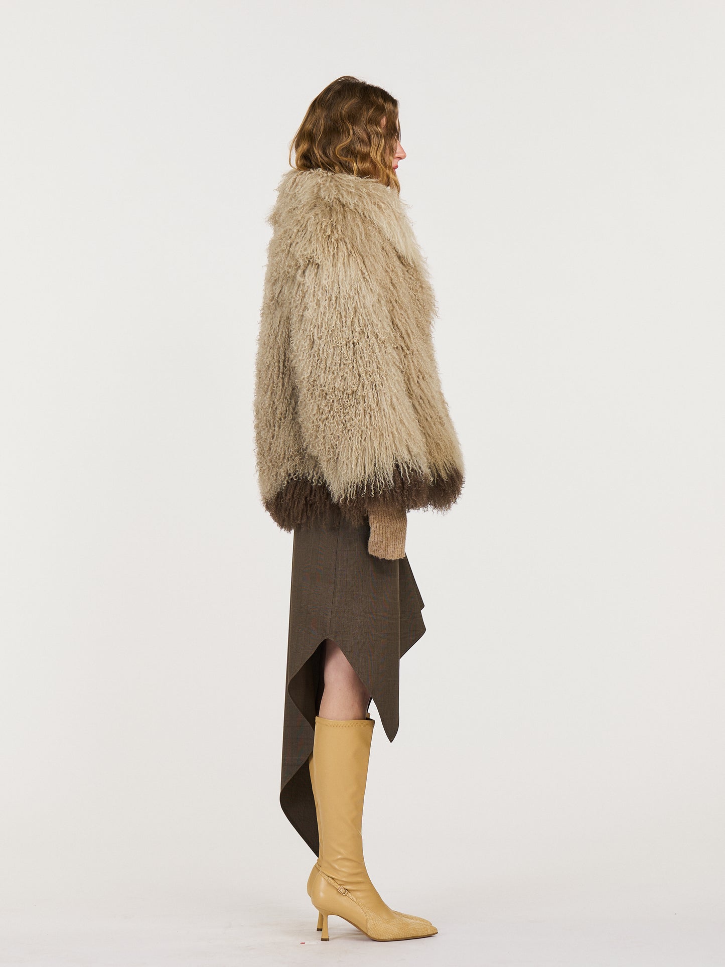 Zanna Two Colors Mongonlian fur Loose Coat