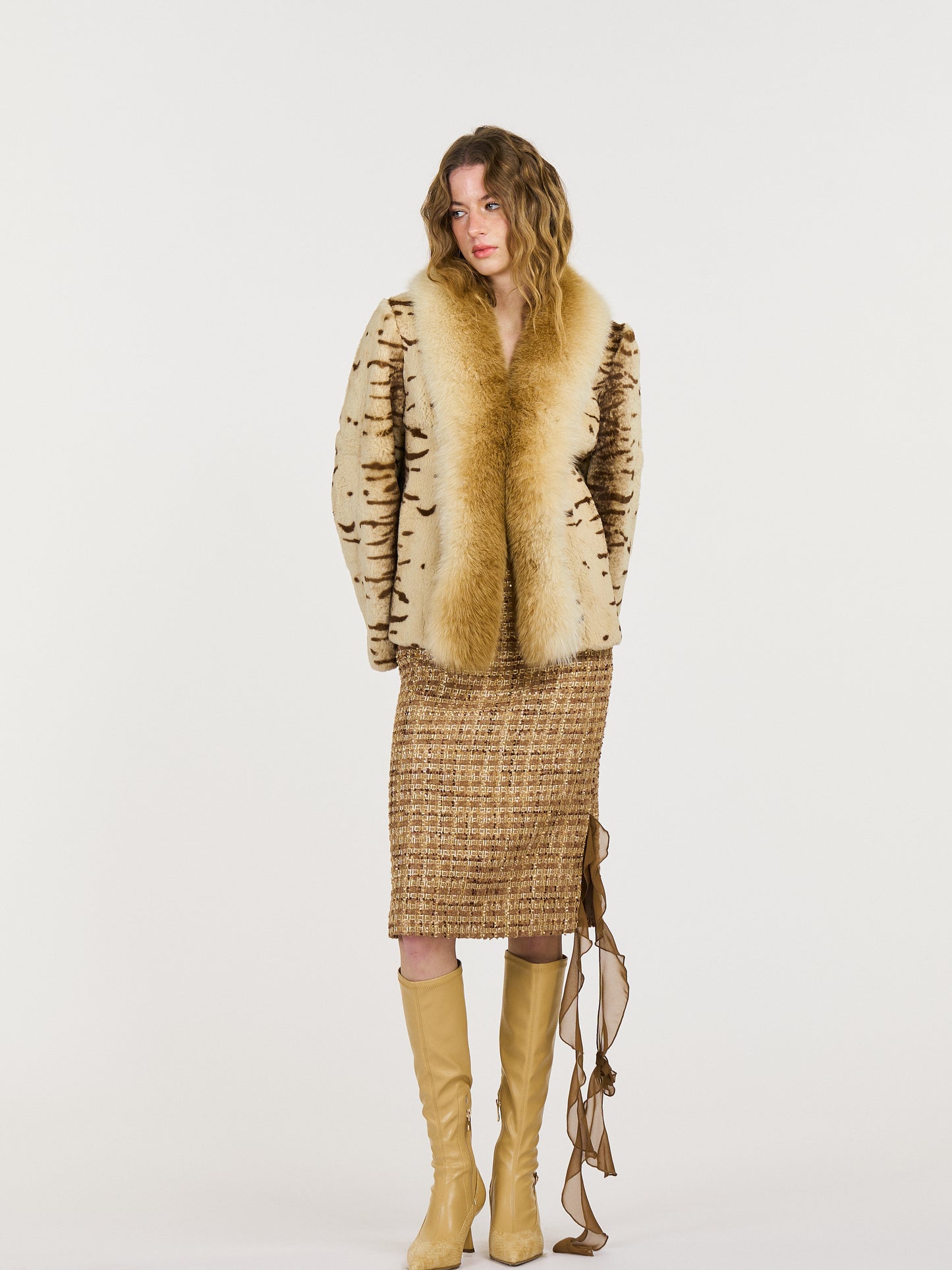 Regina Leopard Print  Fur Coat