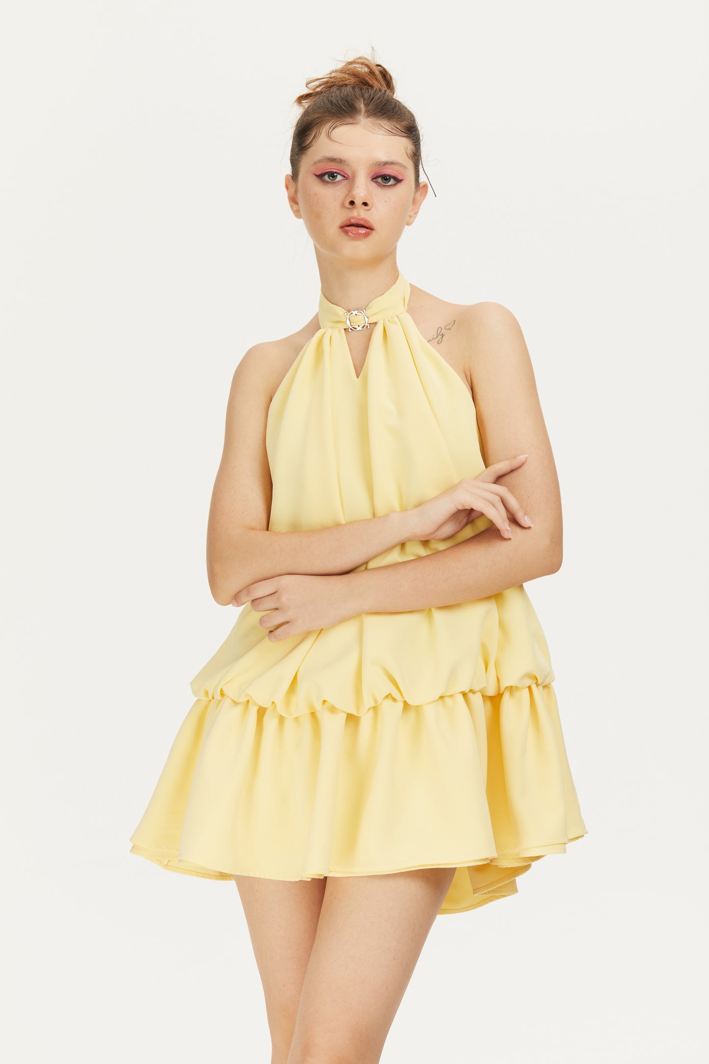 Aeryn Halter  Dress in Yellow