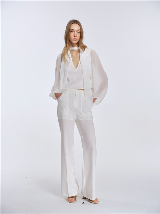 Isola Sheer Top-White