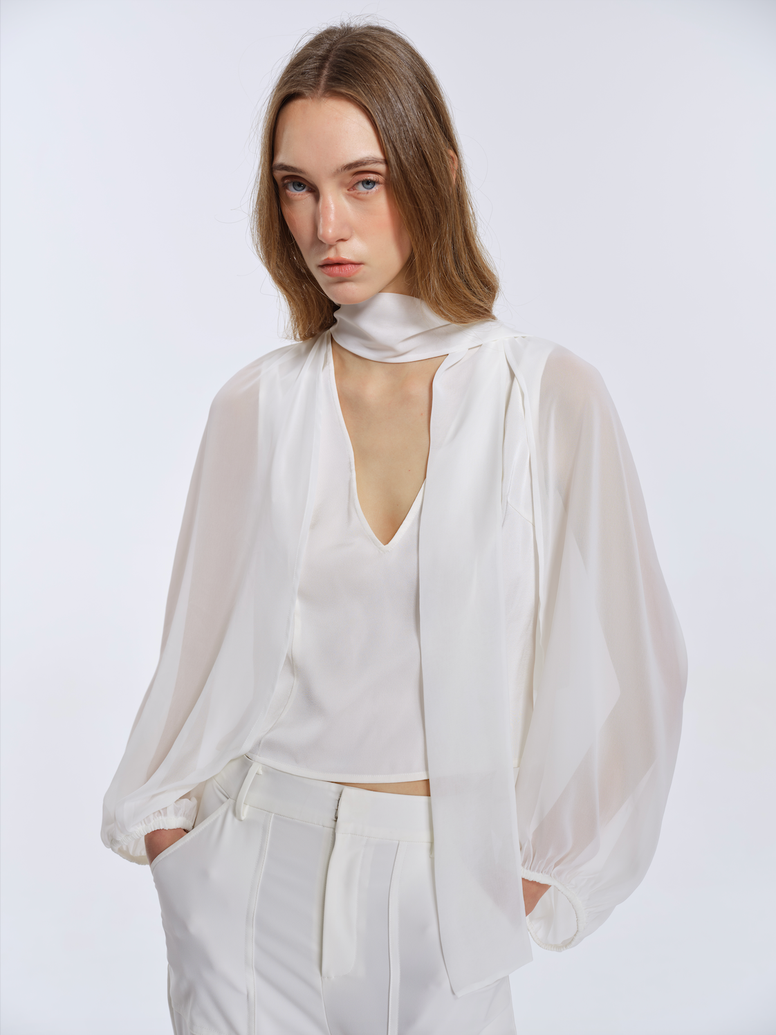 Isola Sheer Top-White