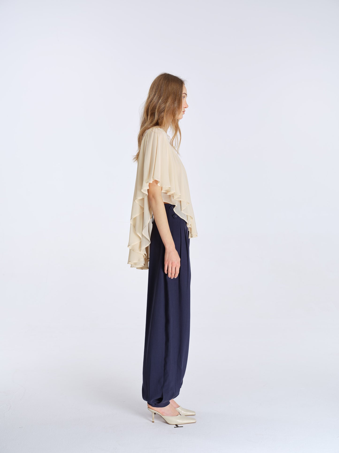 Milo Draped Trousers-Navy