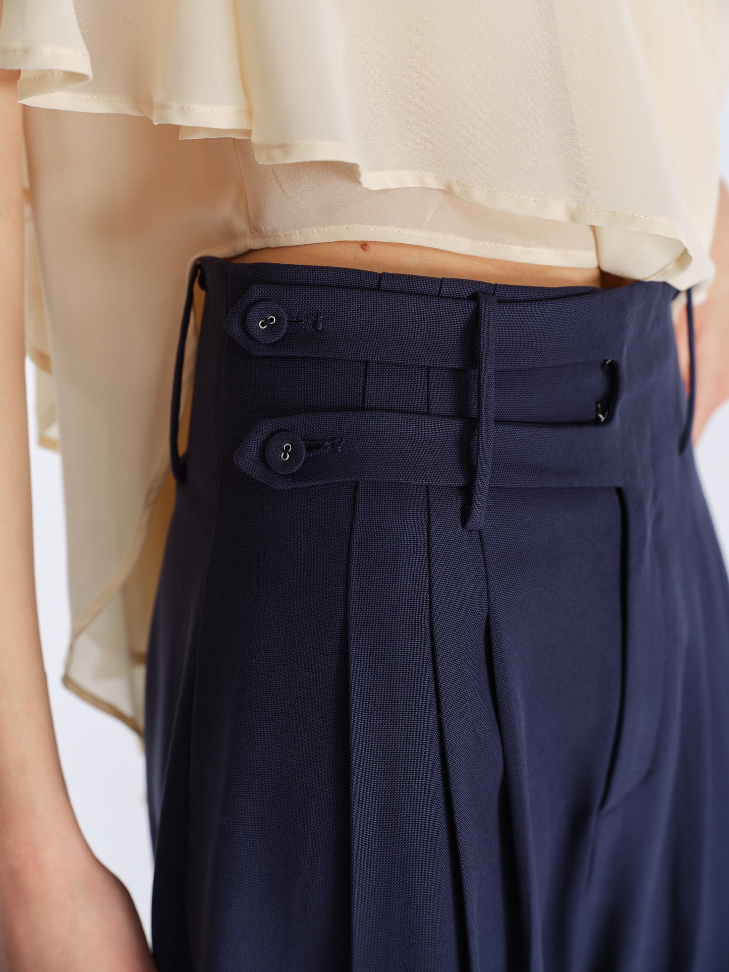 Milo Draped Trousers-Navy