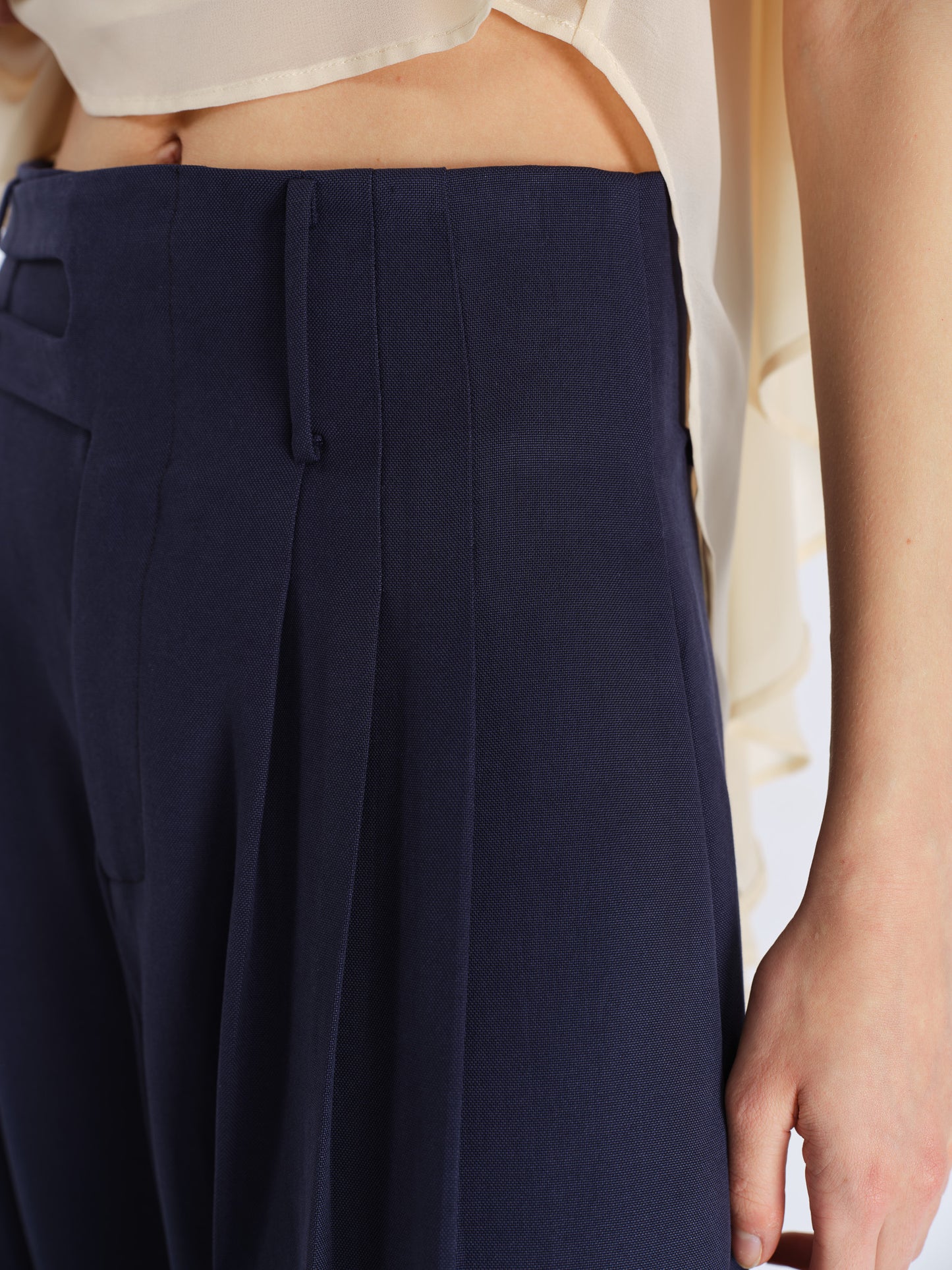 Milo Draped Trousers-Navy