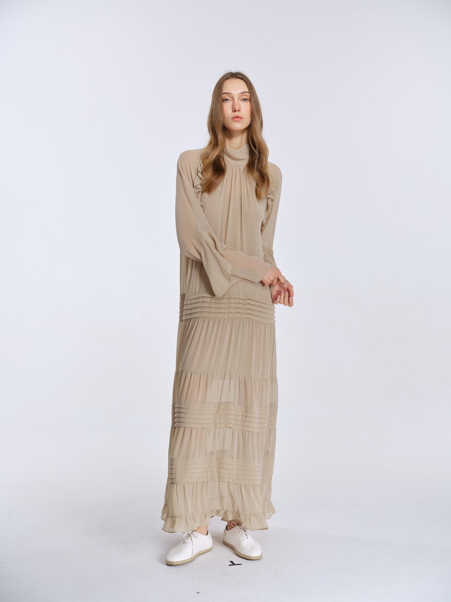 Amelia Tiered Pleat Dress
