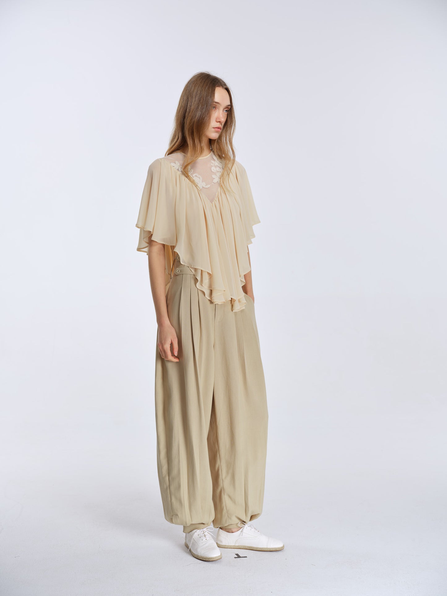 Milo Draped Trousers-Sand