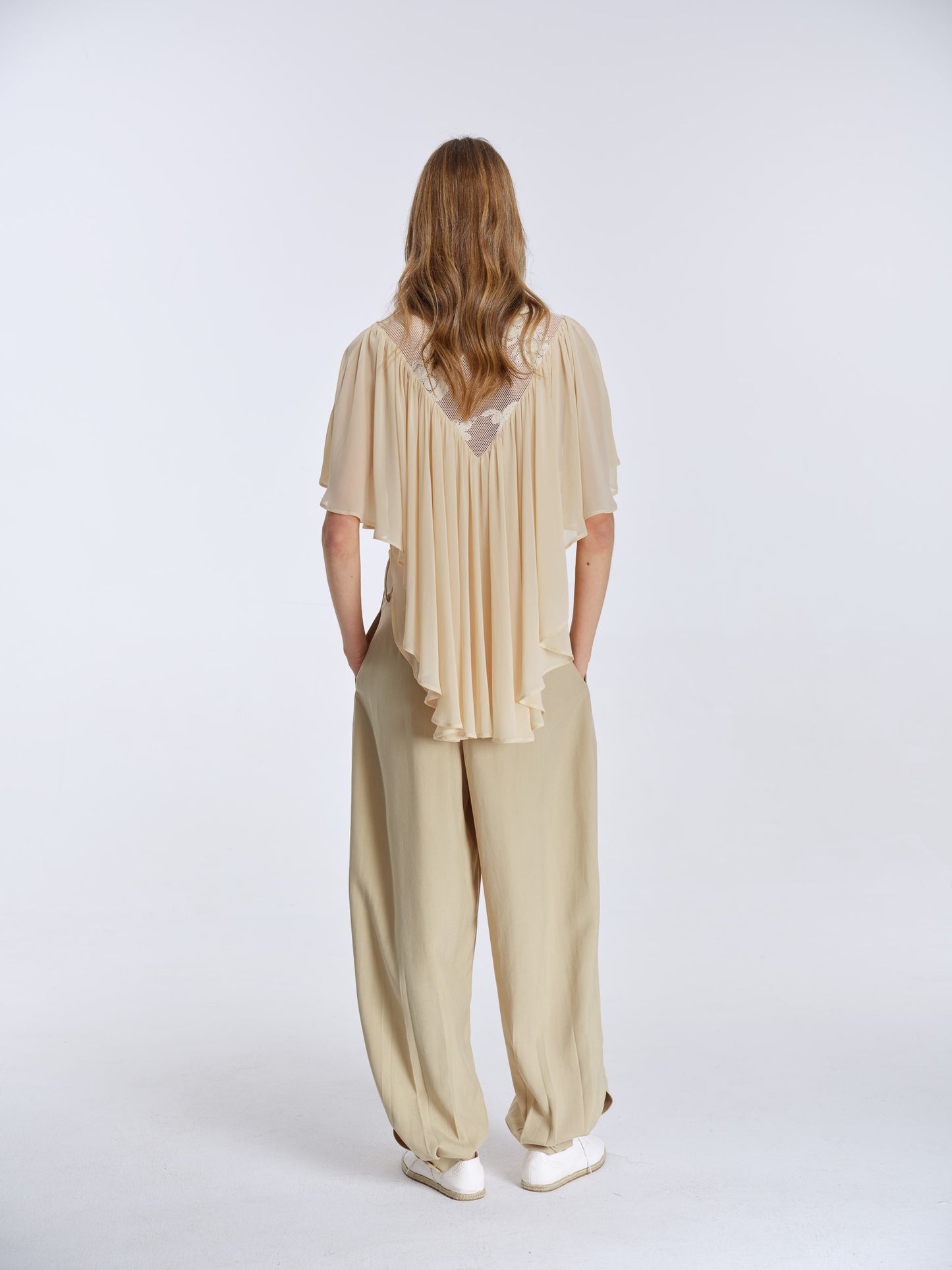 Milo Draped Trousers-Sand